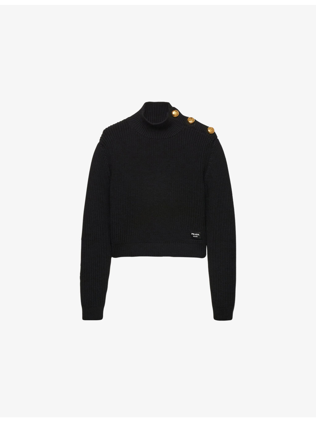 Turtleneck Brand-Patch Wool Jumper - 1
