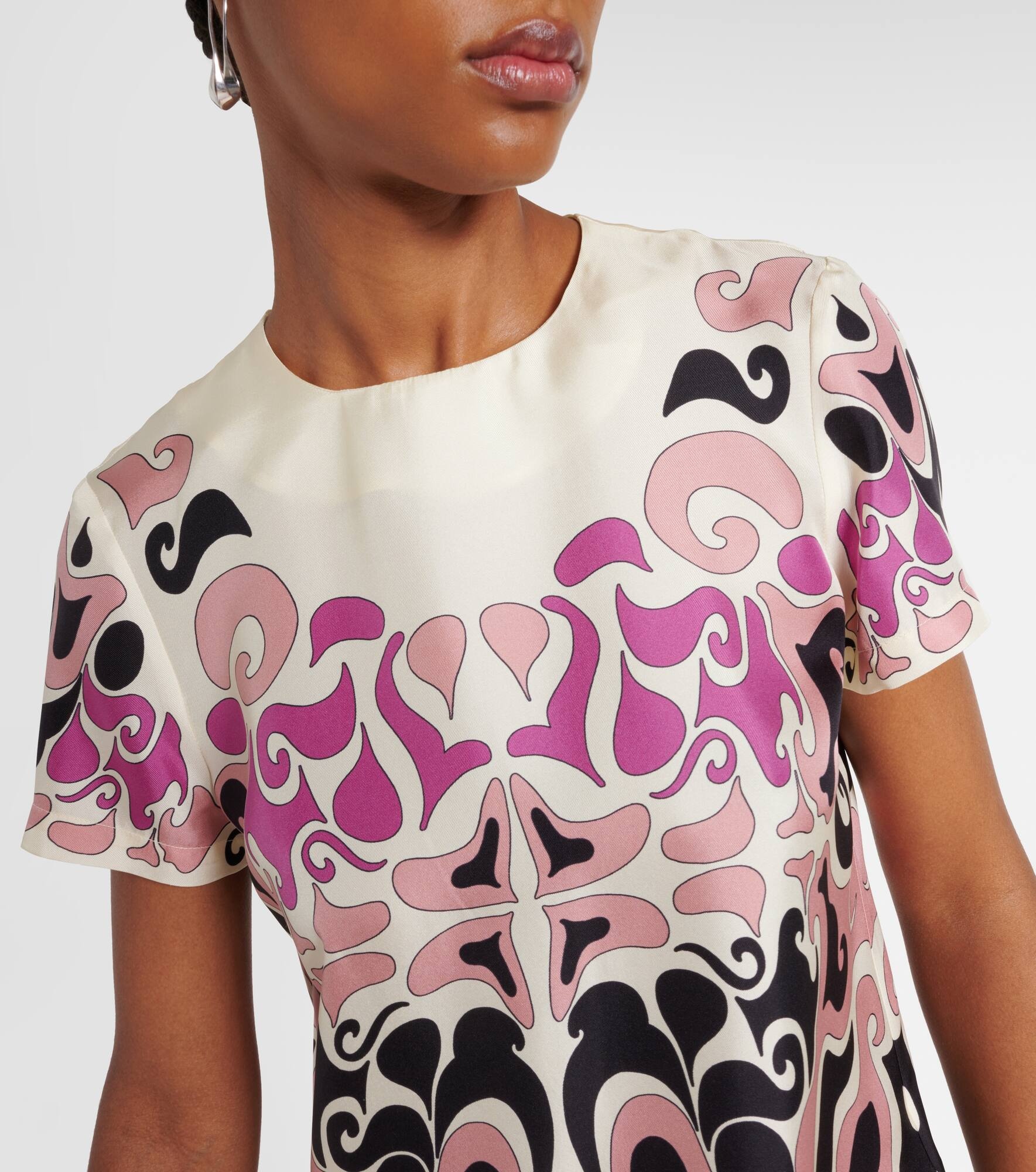 Mini Swing feather-trimmed silk minidress - 4