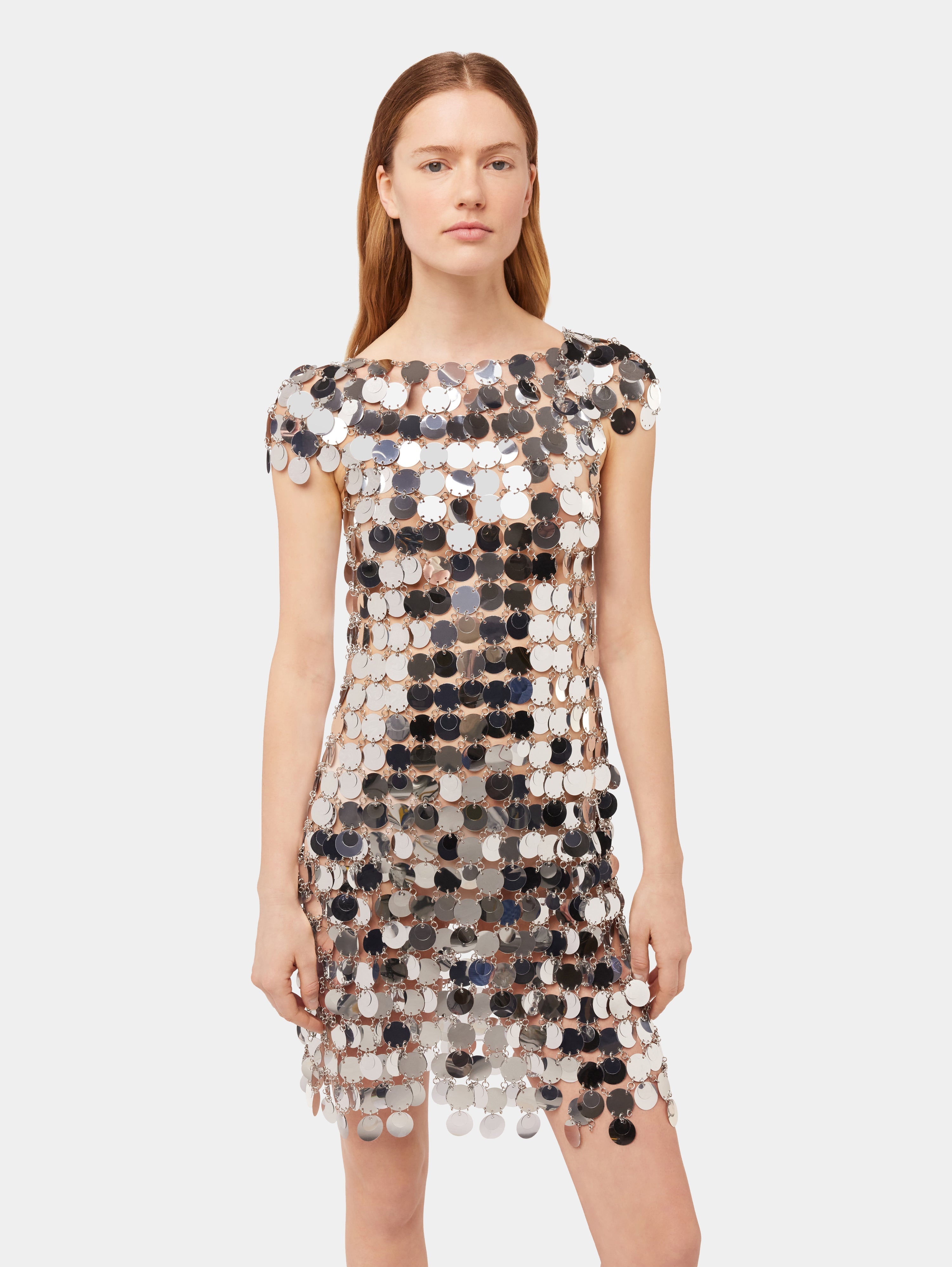 THE ICONIC SILVER SPARKLE DISCS DRESS - 4