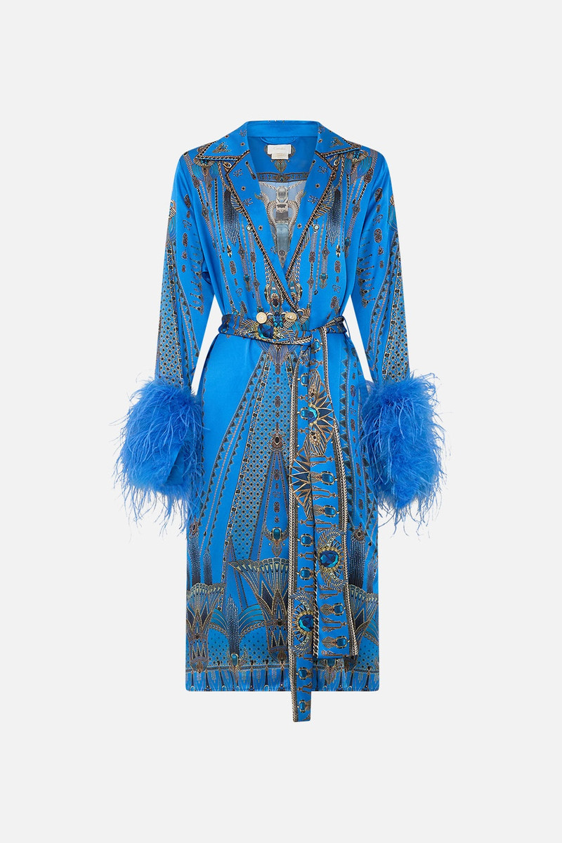 SPLIT CUFF SOFT COAT WITH FEATHERS 1