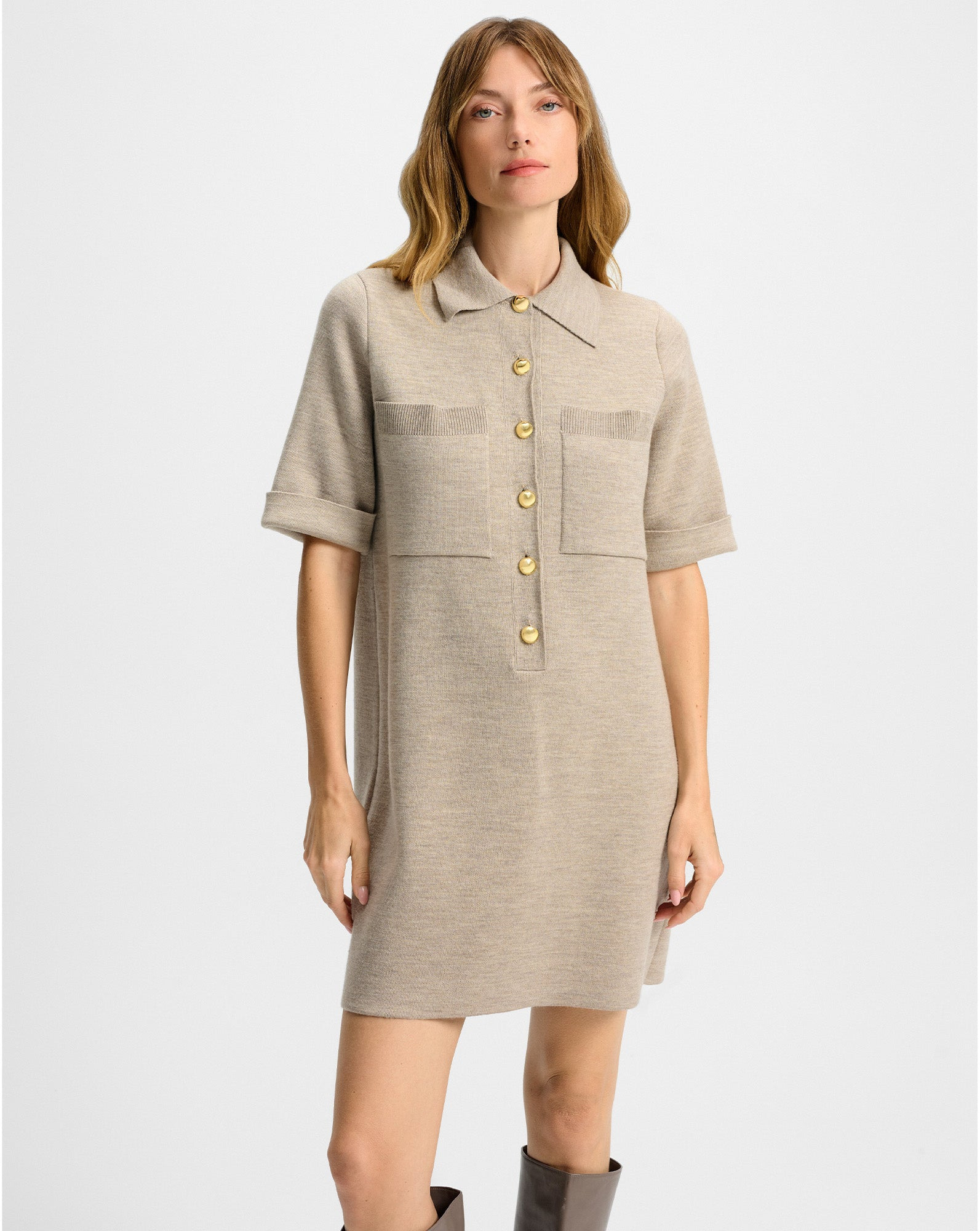 MADDEN MERINO WOOL MINI SHIRTDRESS - 2