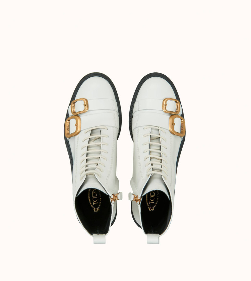 Tod's ANKLE BOOTS IN LEATHER - WHITE outlook