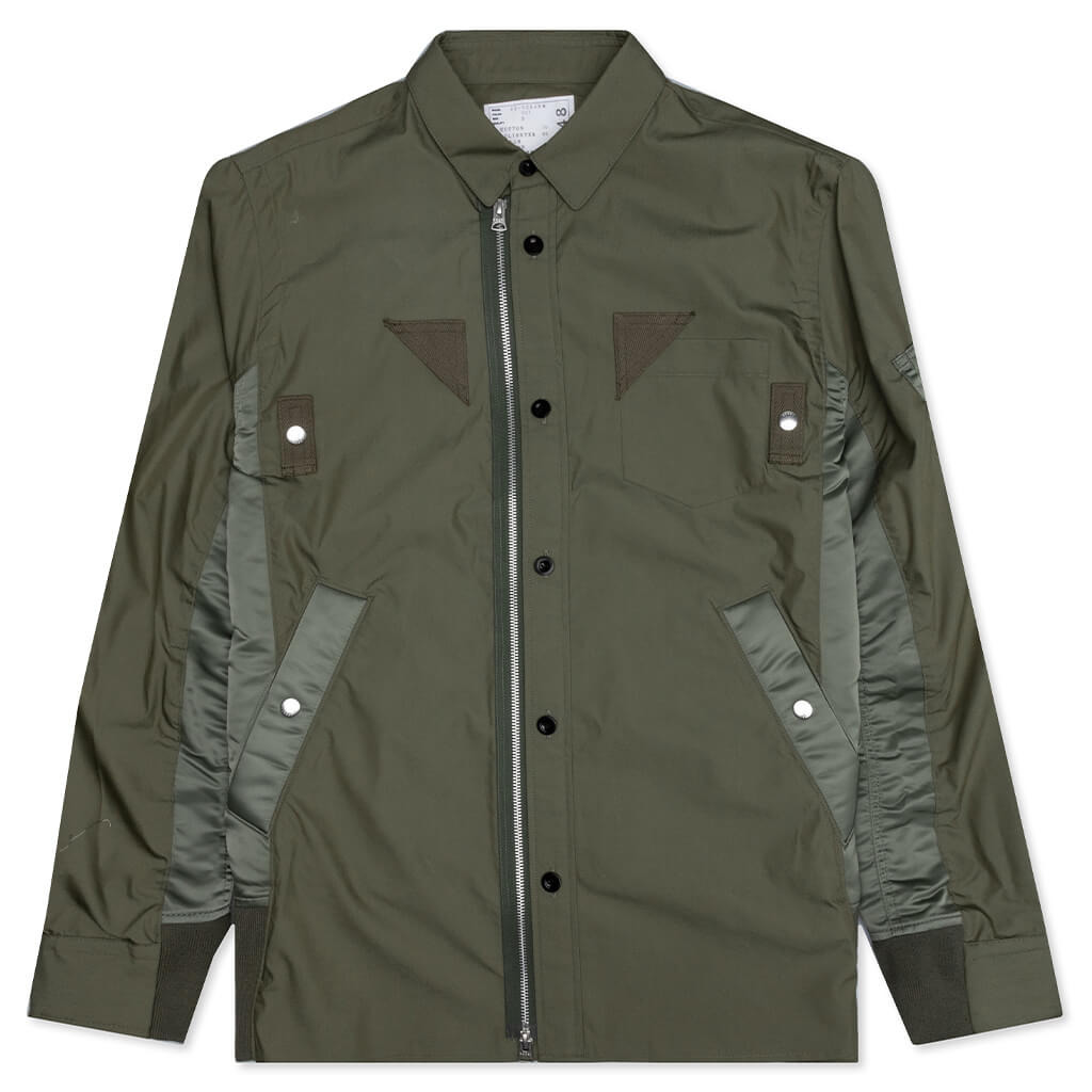 SACAI COTTON WEATHER SHIRT - KHAKI - 1