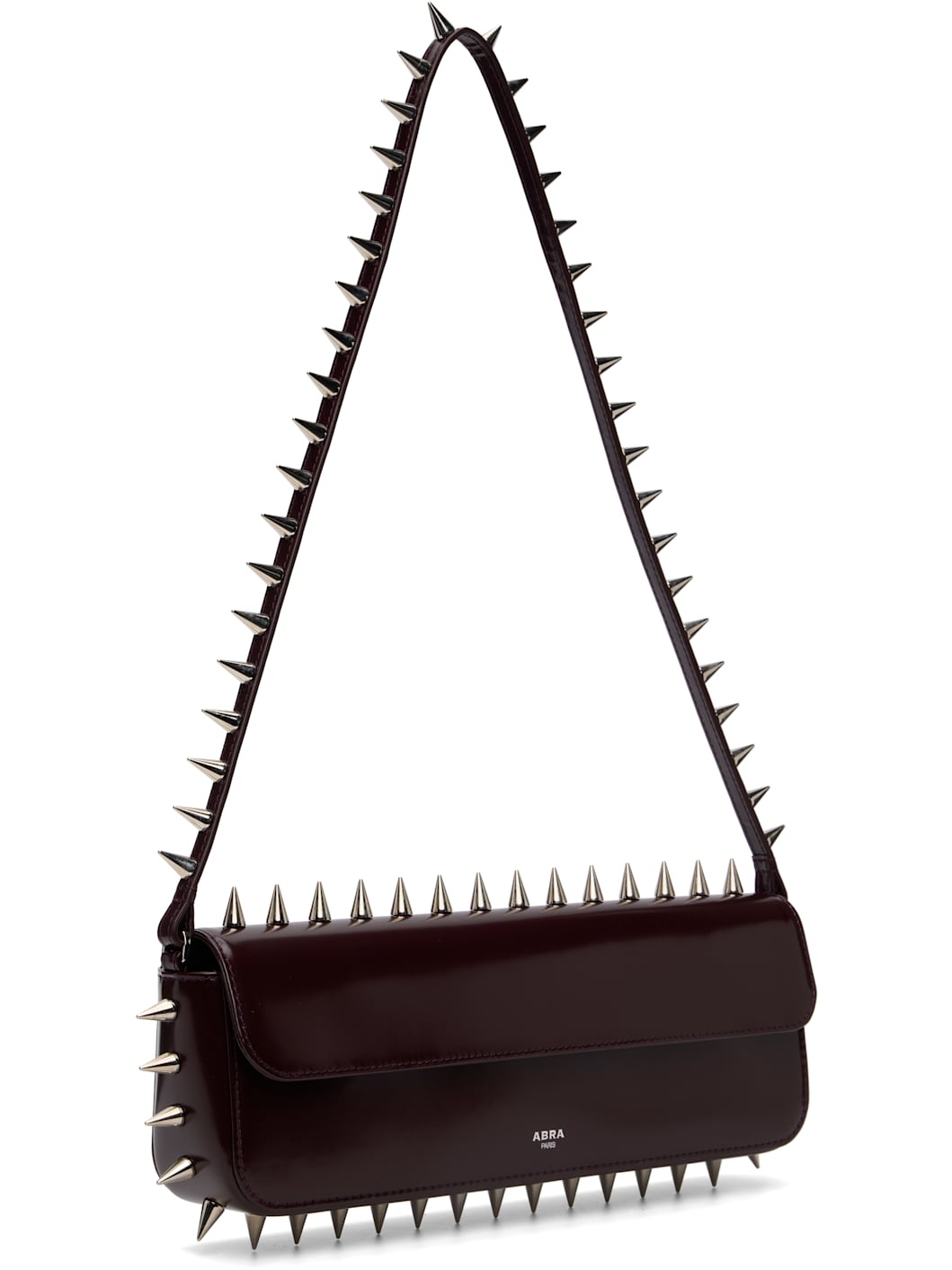 Burgundy Spike Baguette Bag - 2