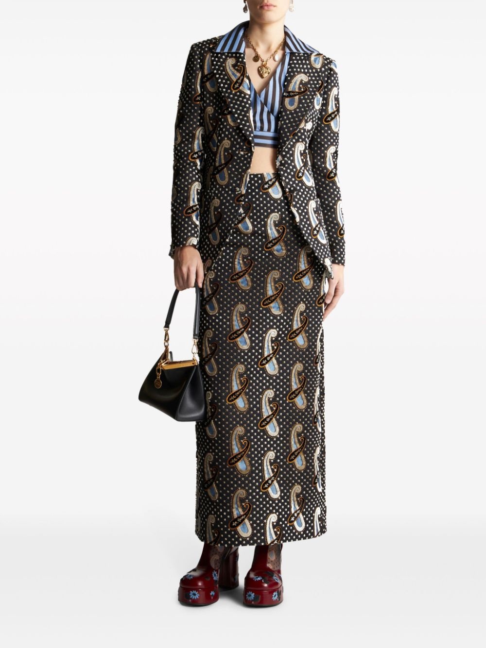 paisley-print high-waisted skirt - 2