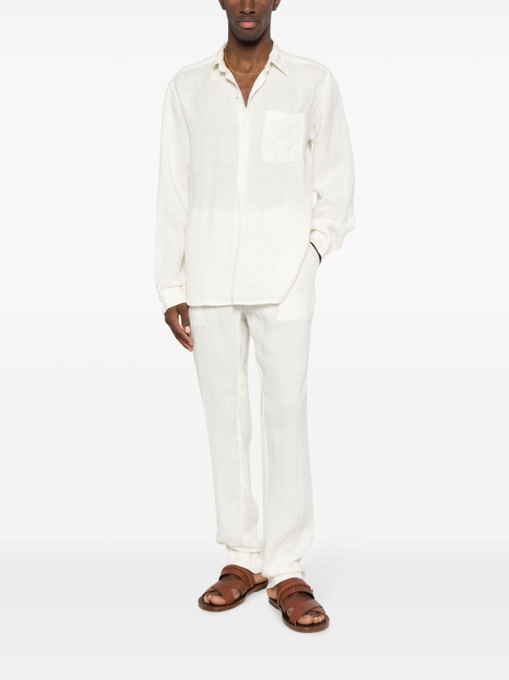 button-up linen shirt - 2
