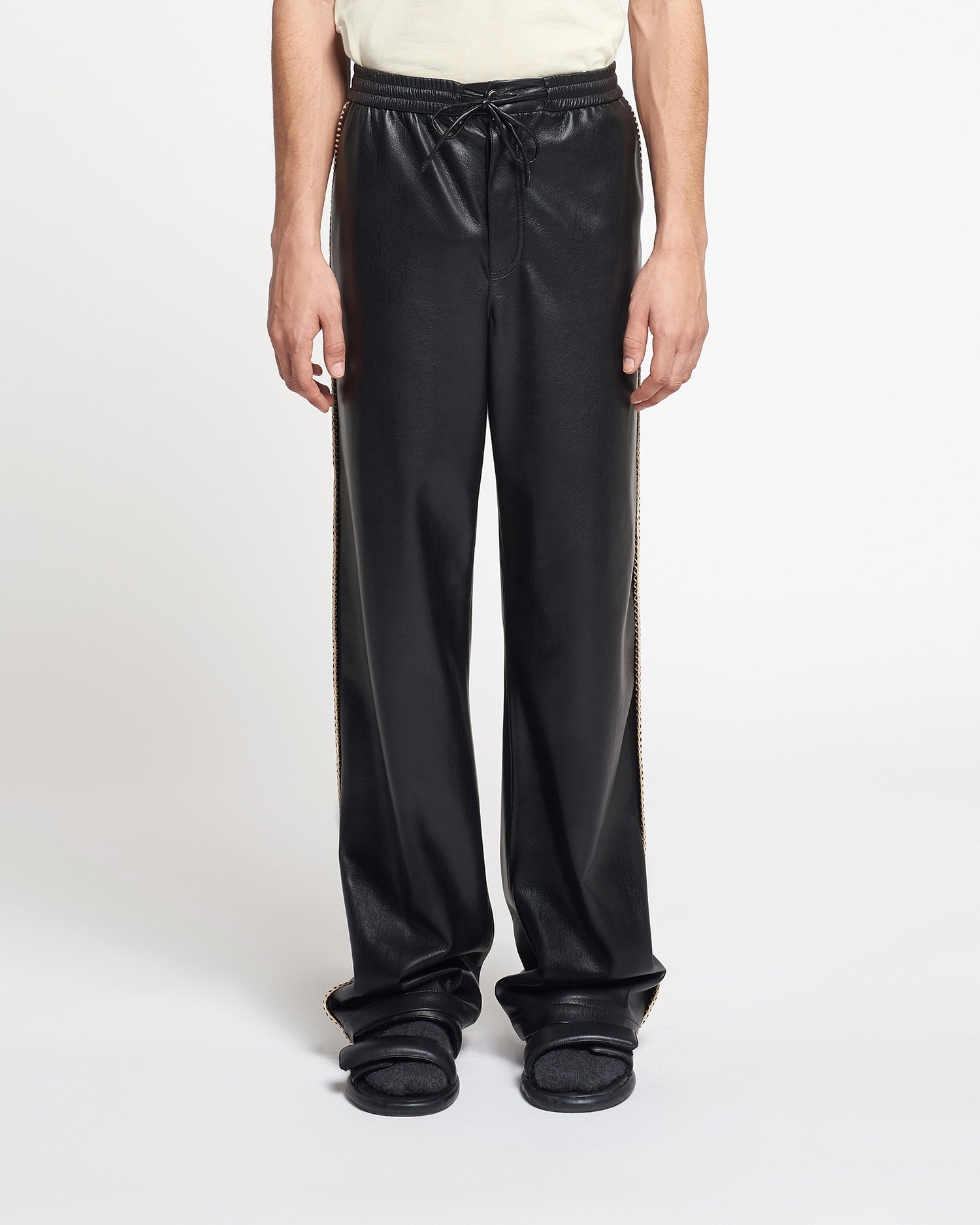Raffia-Trimmed Okobor™ Alt-Leather Pants - 2