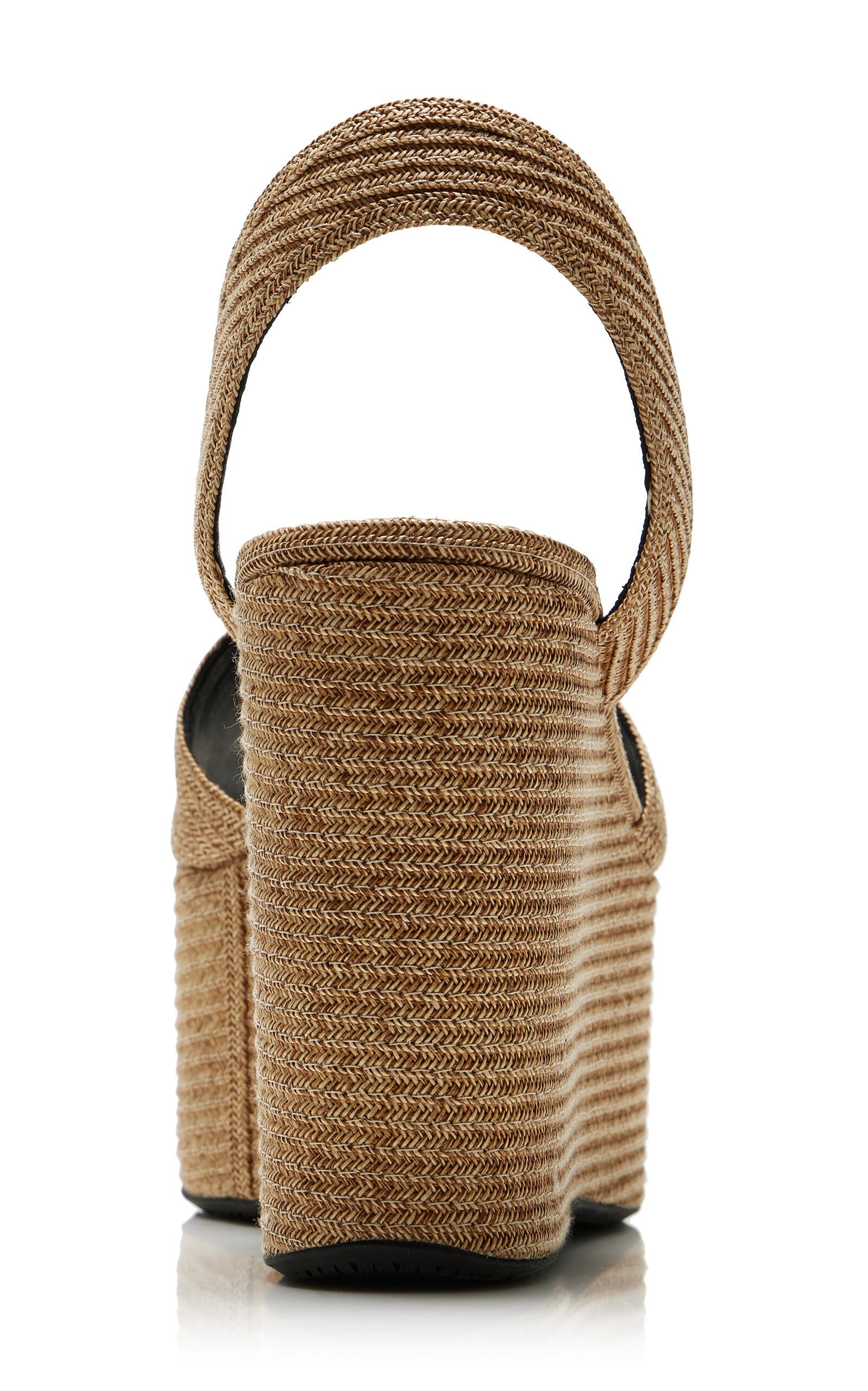 Raffia Platform Wedge Sandals tan - 4