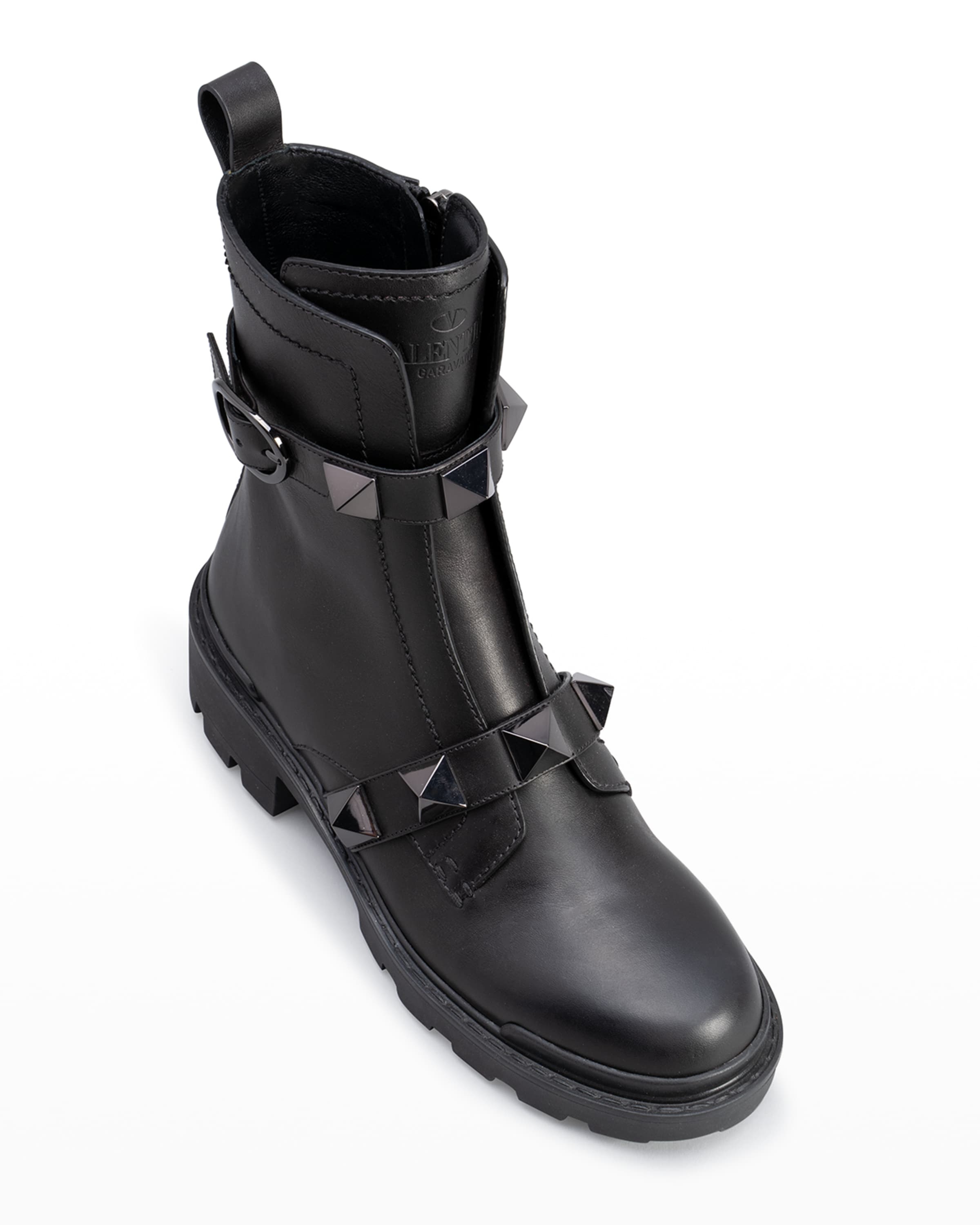 Roman Stud Zip Combat Booties - 3