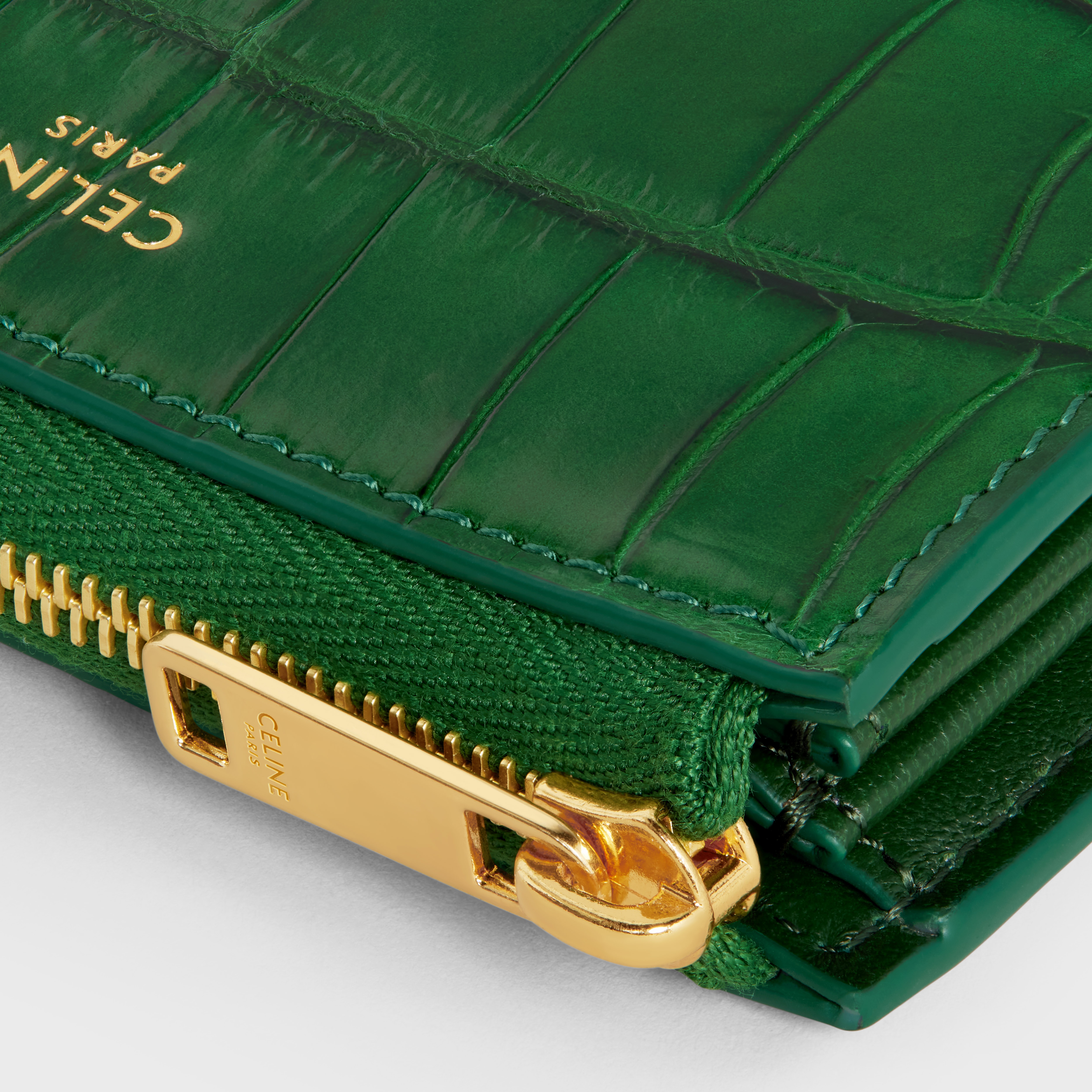 Zipped Coin Purse in Crocodile - 4