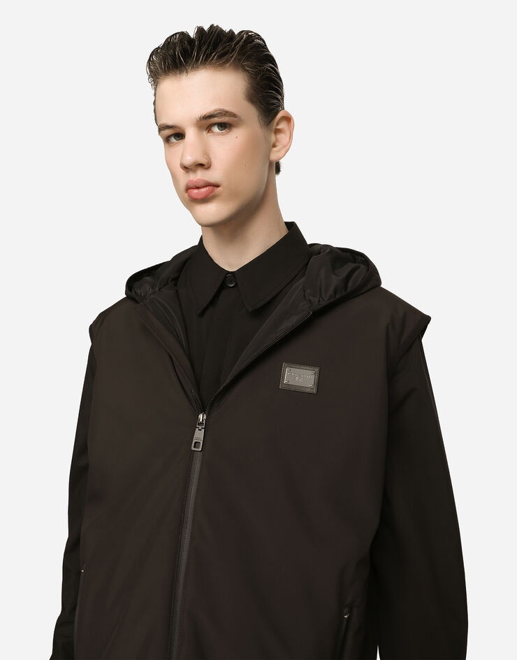 Nylon shirt with logo tag - 5