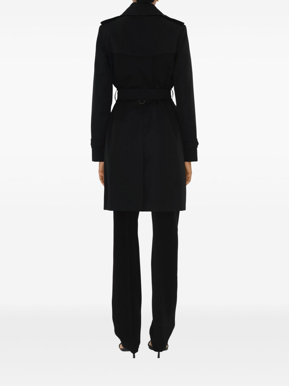 gabardine-weave trench coat - 4