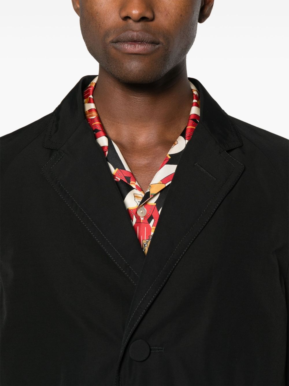 single-breasted cotton poplin coat - 5