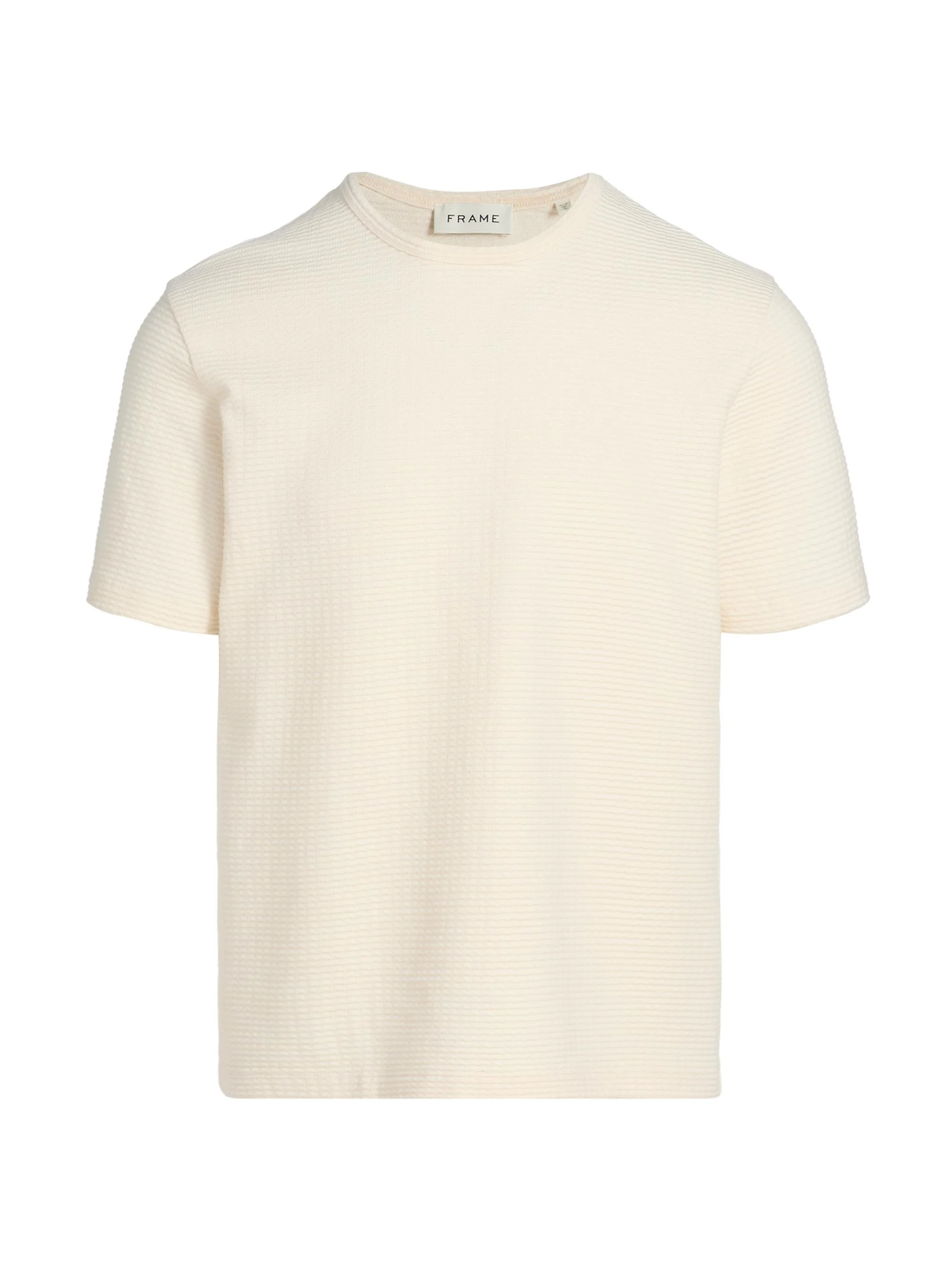 Men's Jacquard Striped Crewneck T-Shirt - Cream - 1