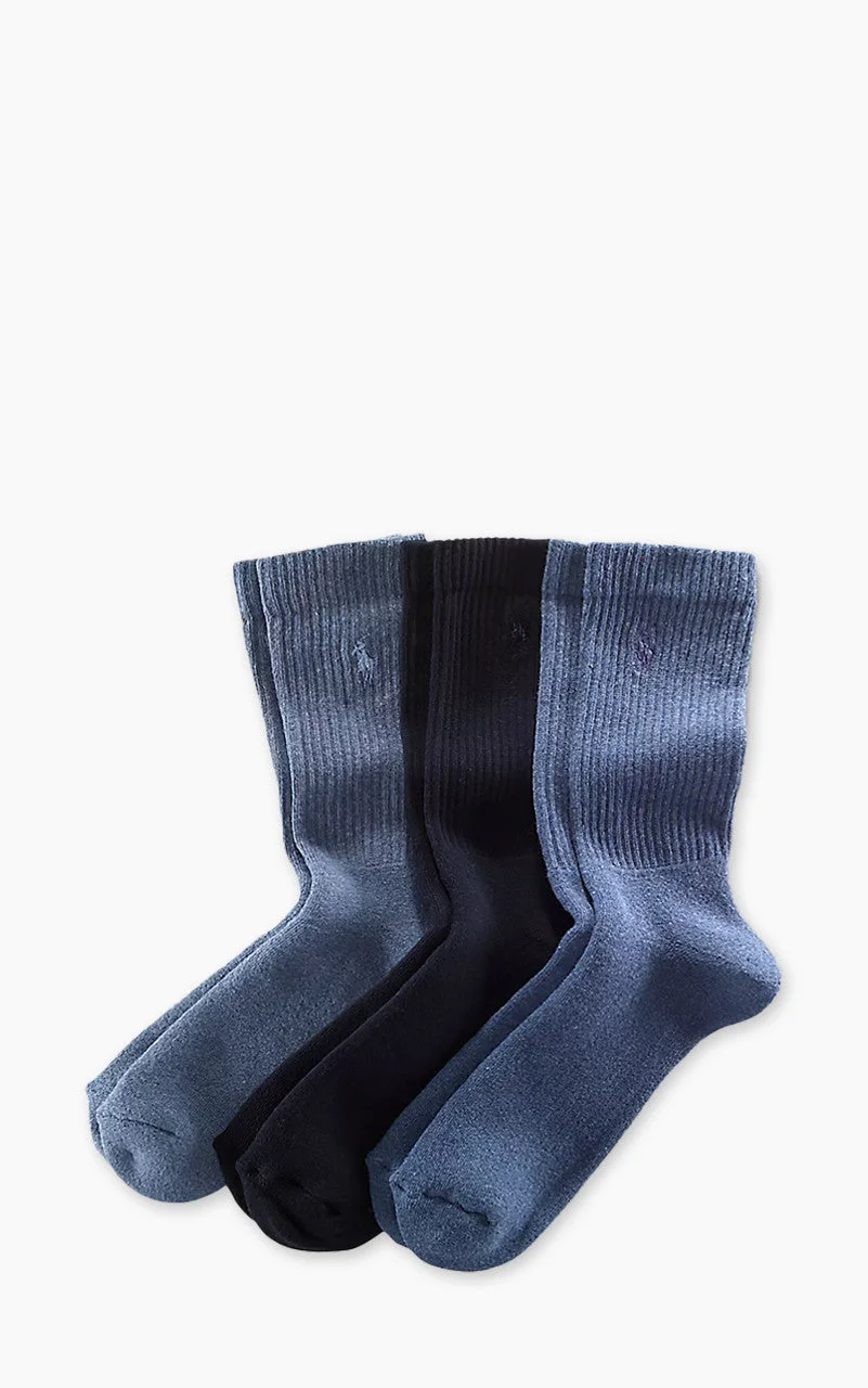 POLO RALPH LAUREN CREW SOCK 3-PACK DENIM ASSORTED - 1