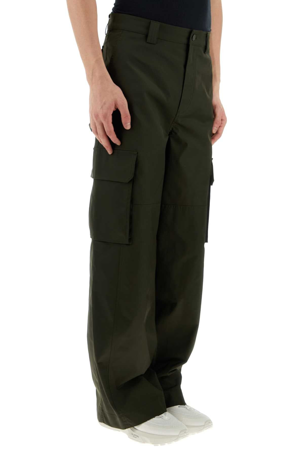 Valentino Garavani Men Olive Green Polyester Blend Cargo Pant - 3