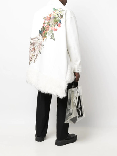 Comme des Garçons Homme Plus botanical-print single-breasted coat outlook