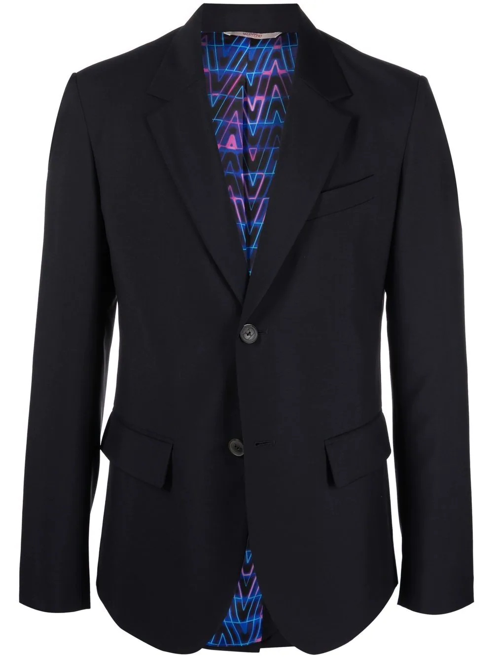 notched-lapel single-breasted blazer - 1