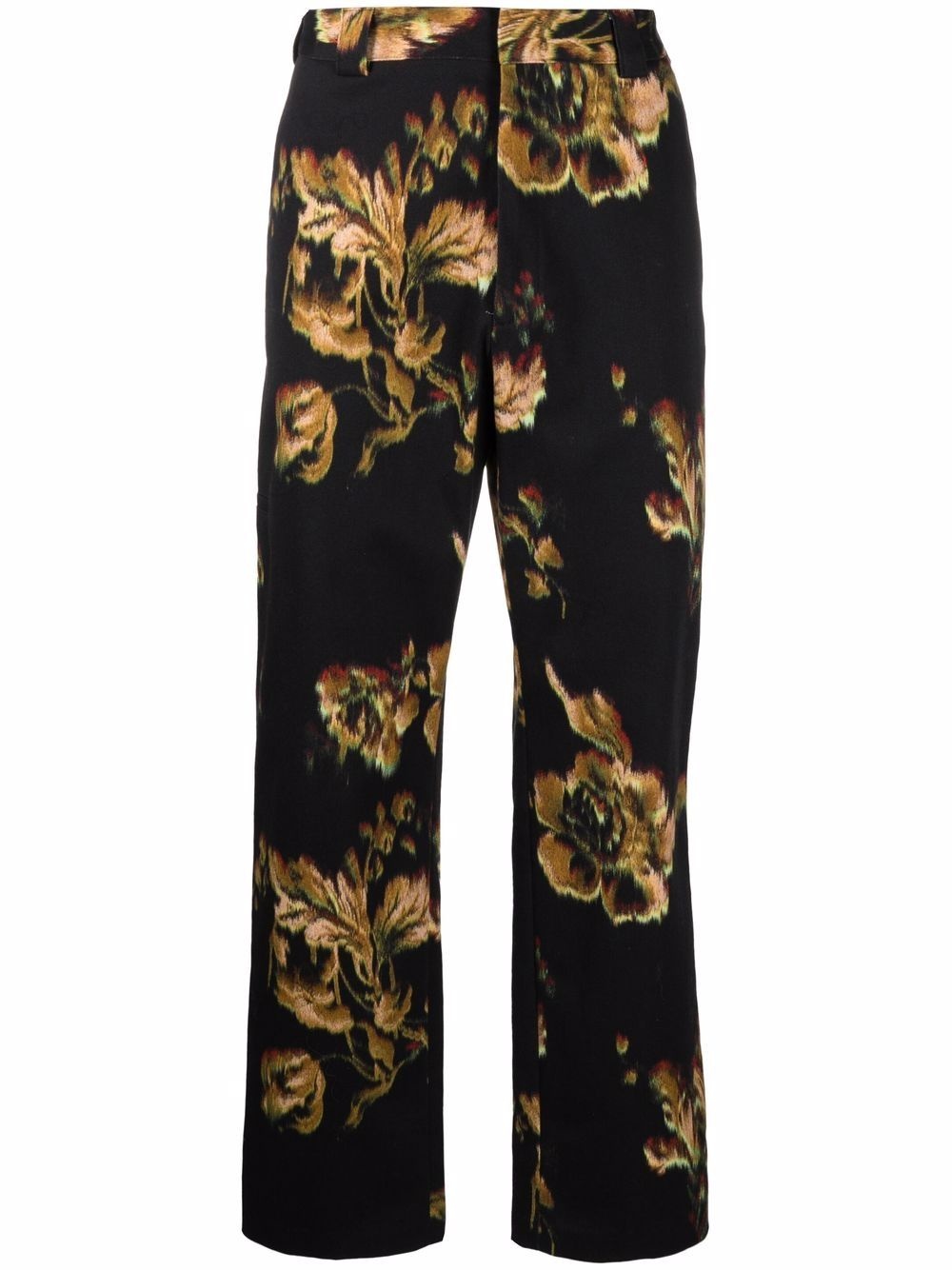 floral-print straight trousers - 1