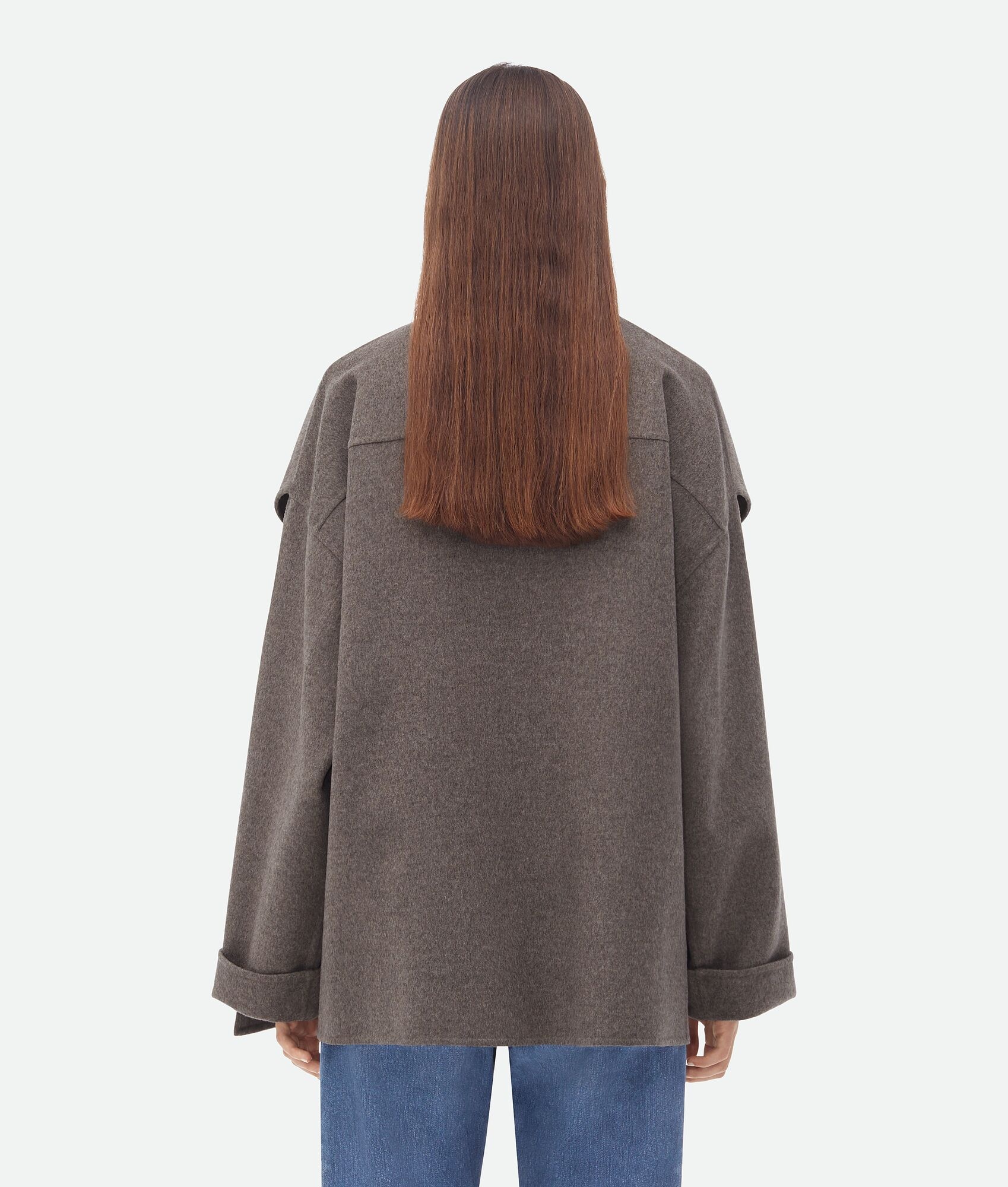 Double Wool Cashmere Short Coat - 3