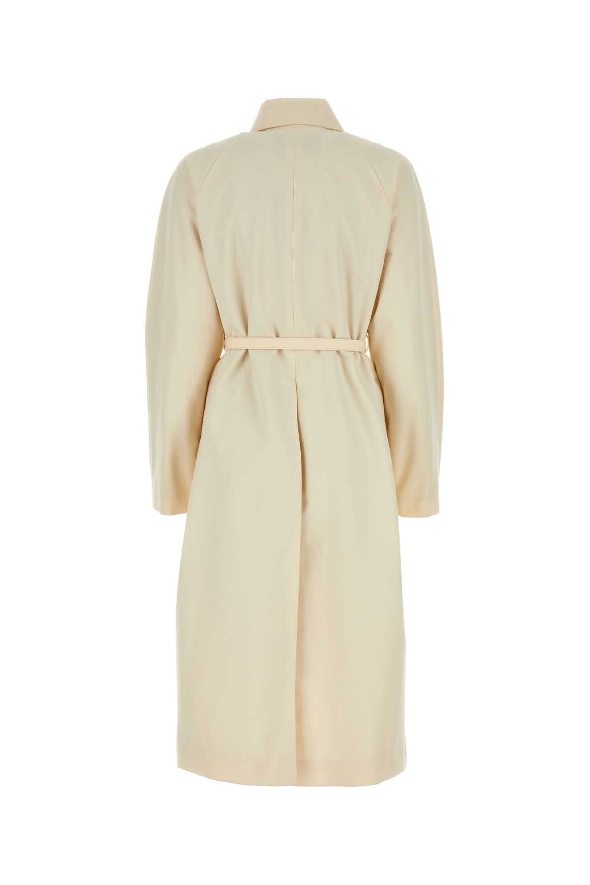 Fendi Women Ivory Polyester Blend Overcoat - 2