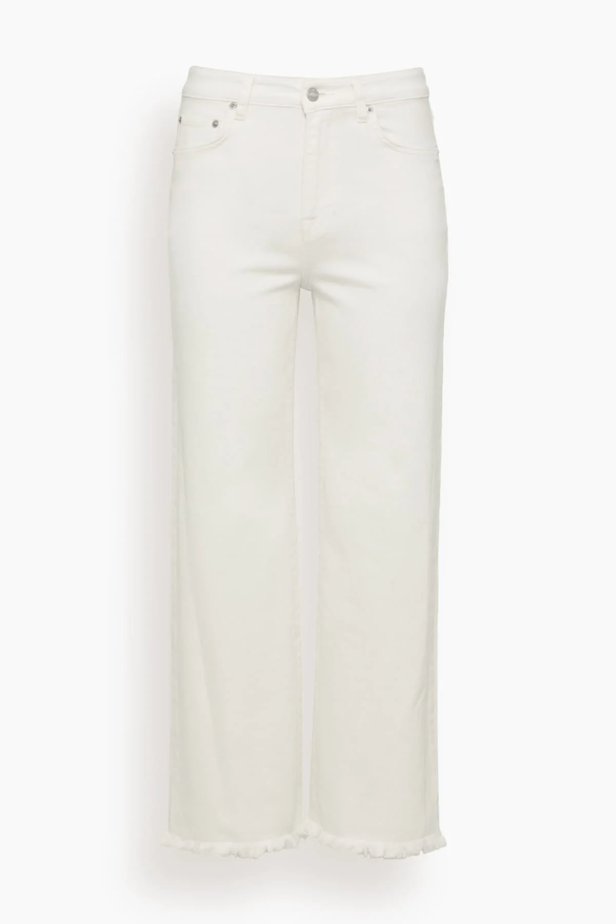 Jude High Rise Crop Wide Leg Jean in Distressed White - 1