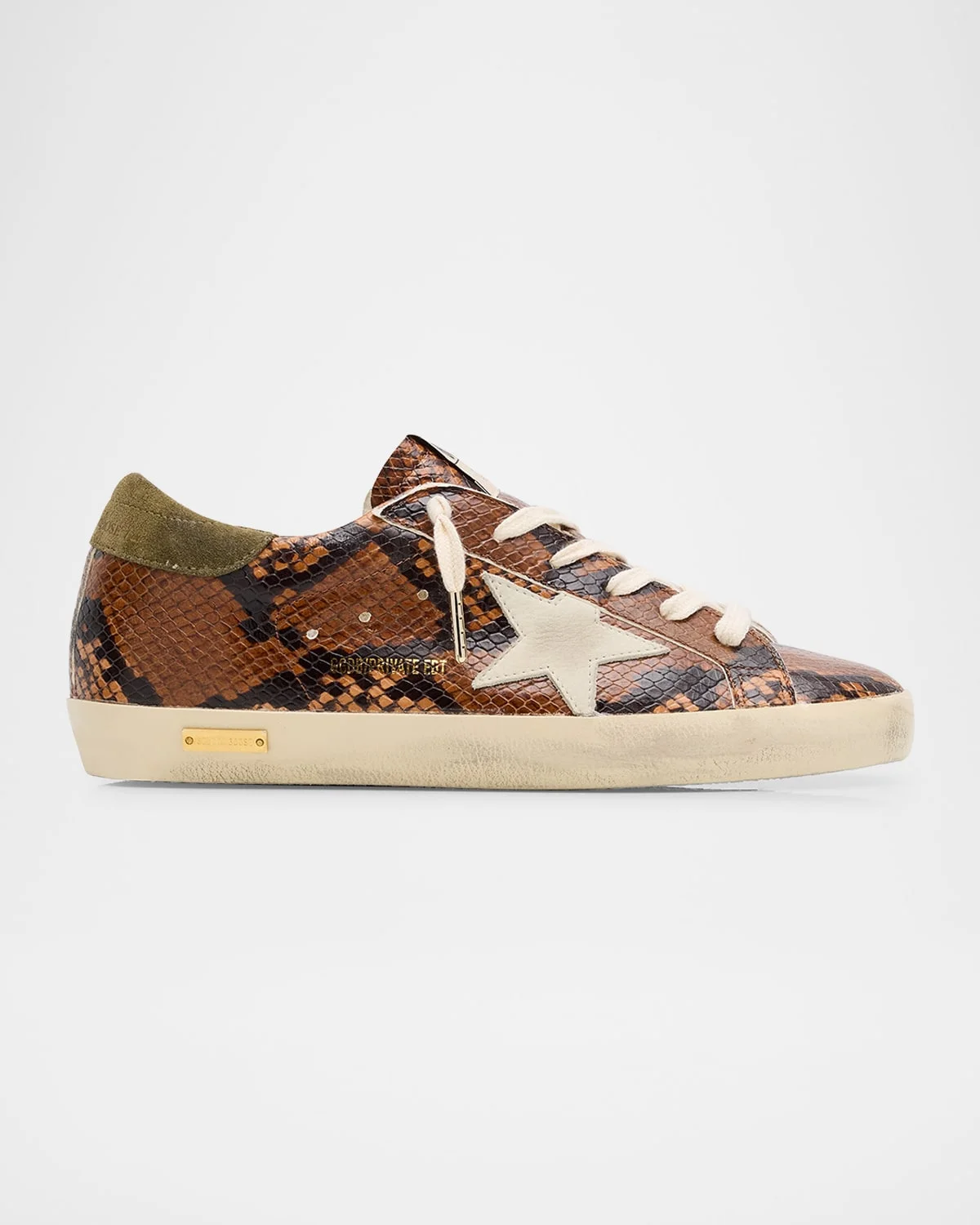 Super-Star Pyhton-Print Mixed Leather Low-Top Sneakers - 1