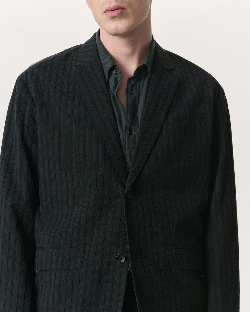 rag & bone Shift Textured-Stripe Cotton-Silk Blazer outlook