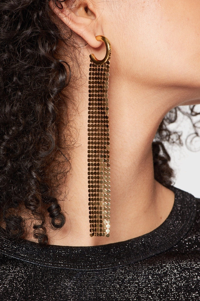 rabanne GOLD CHAINMAIL HOOP EARRINGS outlook