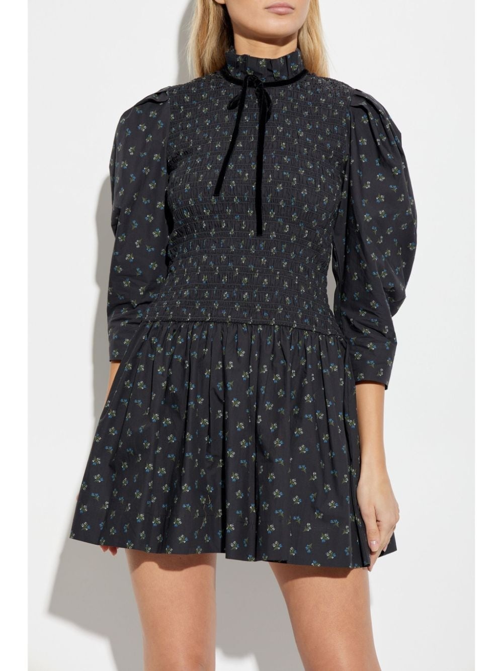 floral-print mini dress - 3