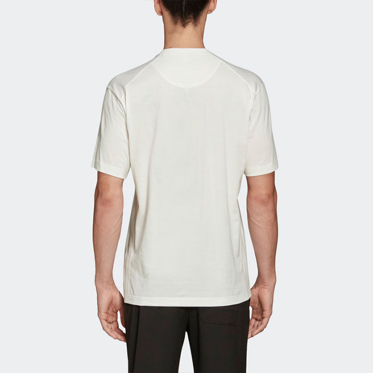 Men's Y-3 SS21 Casual Logo Short Sleeve White T-Shirt FN3359 - 4