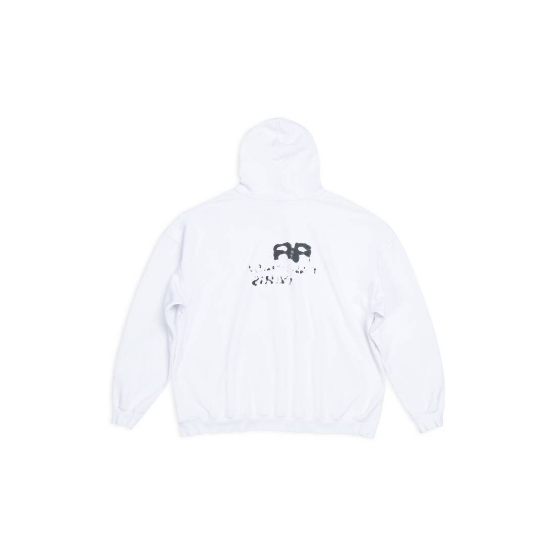 Men's Hand Drawn Bb Icon Hoodie Large Fit in White - 7