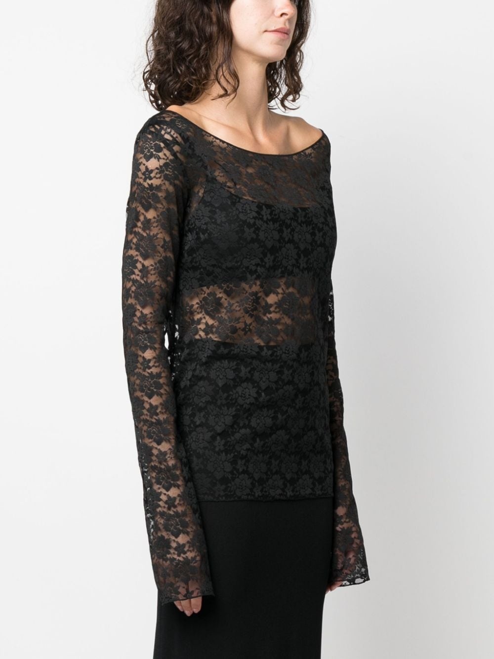 floral-lace top - 3
