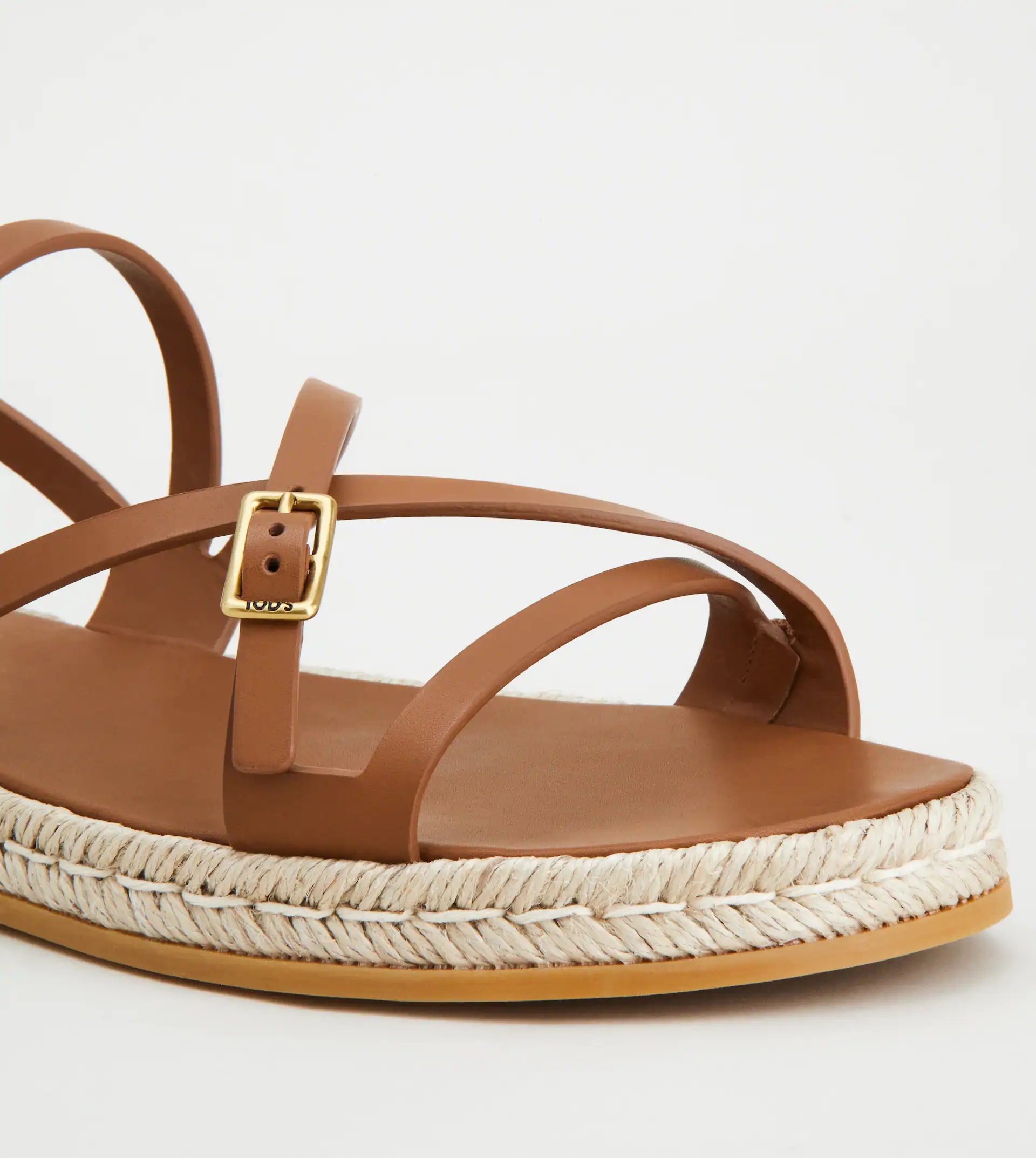 SANDALS IN LEATHER - BROWN - 5