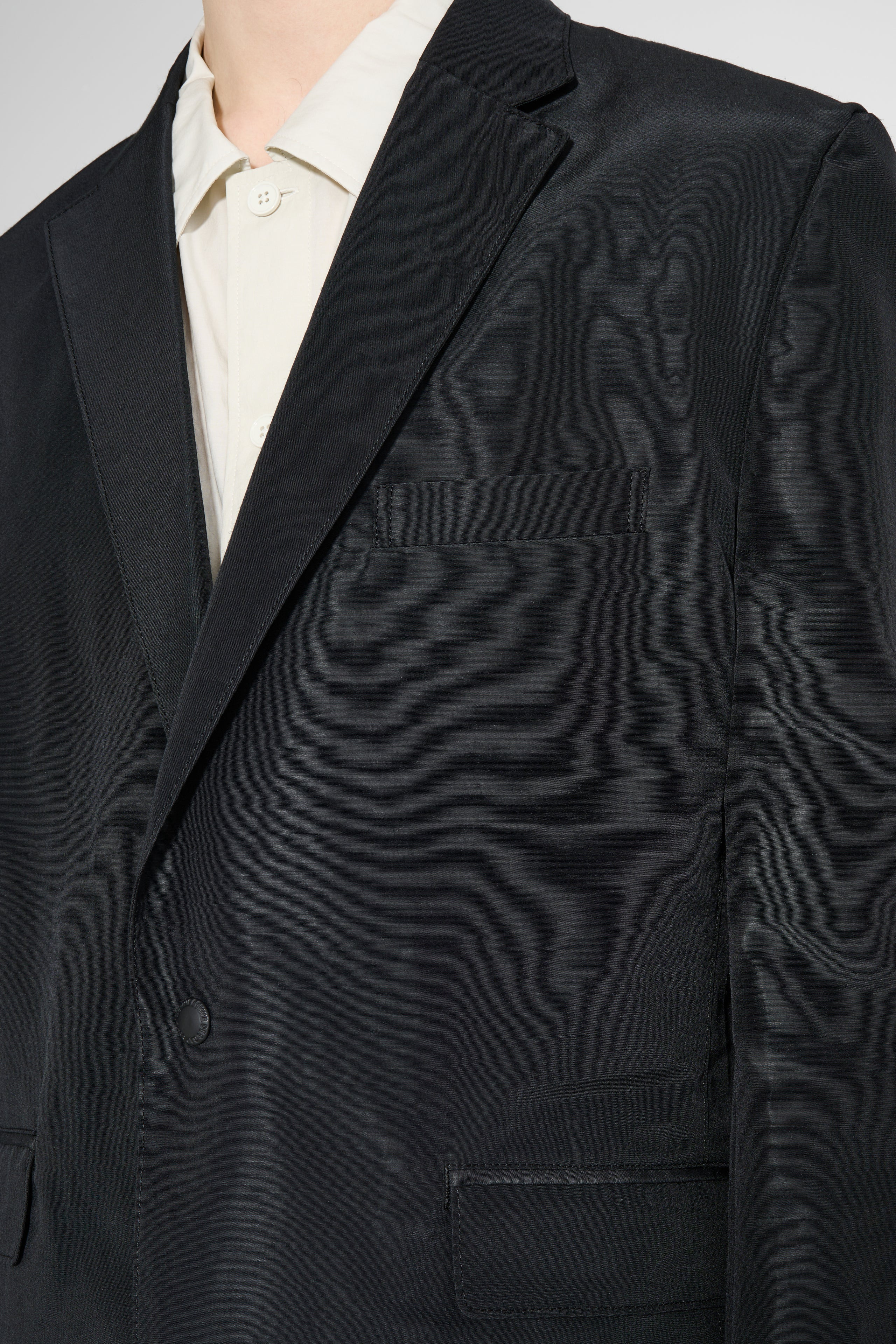 COMME DES GARÇONS HOMME POLYESTER LINEN JACKET BLACK - 5