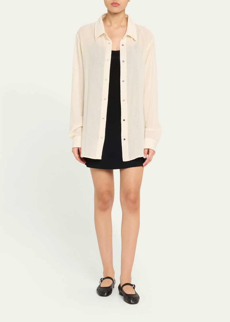 God’s True Cashmere Button Down Gauze Solid Shirt outlook