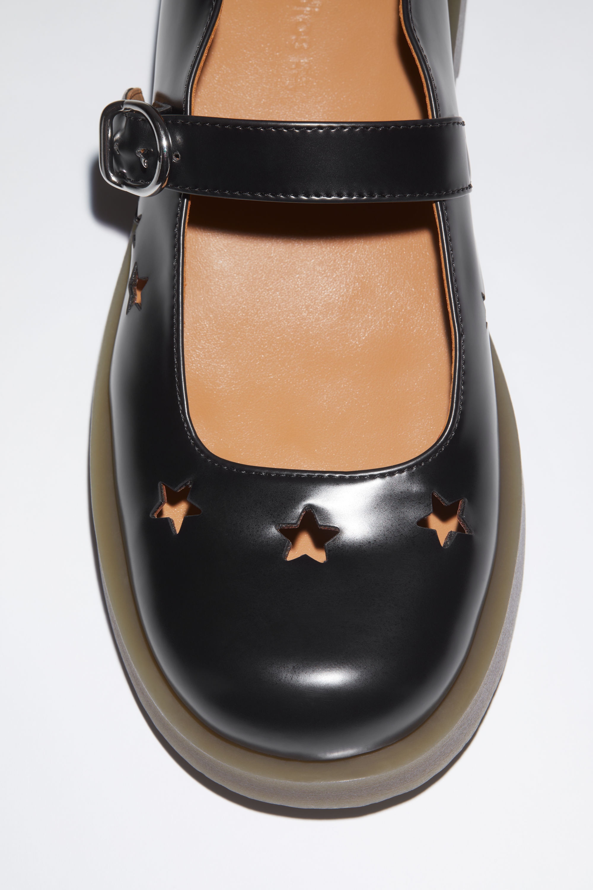 Leather buckle shoes - Black/amber - 6