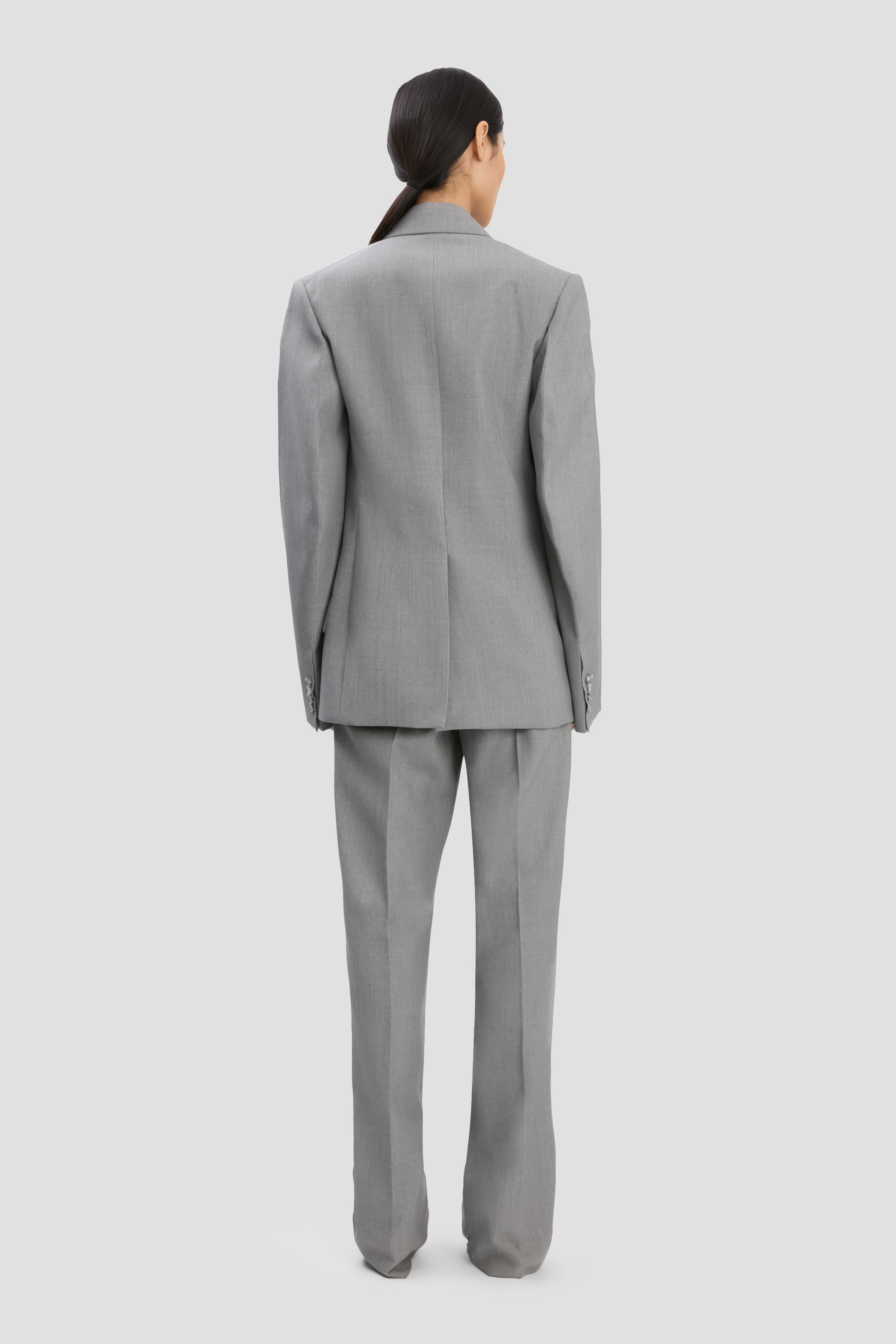 Sculptural Sleeve Jacket In Light Grey Melange - 5
