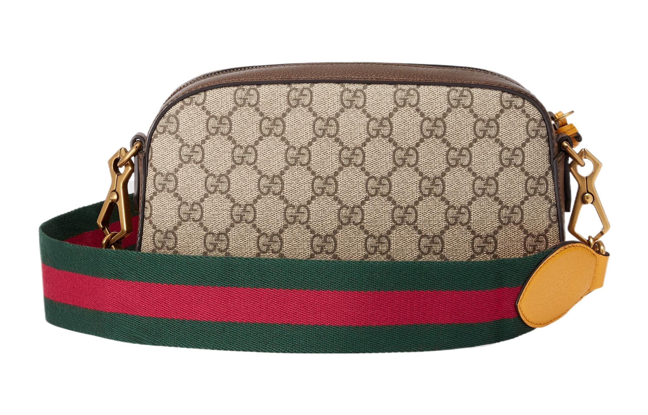 Gucci Neo Vintage Metallic Tiger Head Logo Stripe Webbing Shoulder Messenger Bag Unisex / / Brown /  - 4