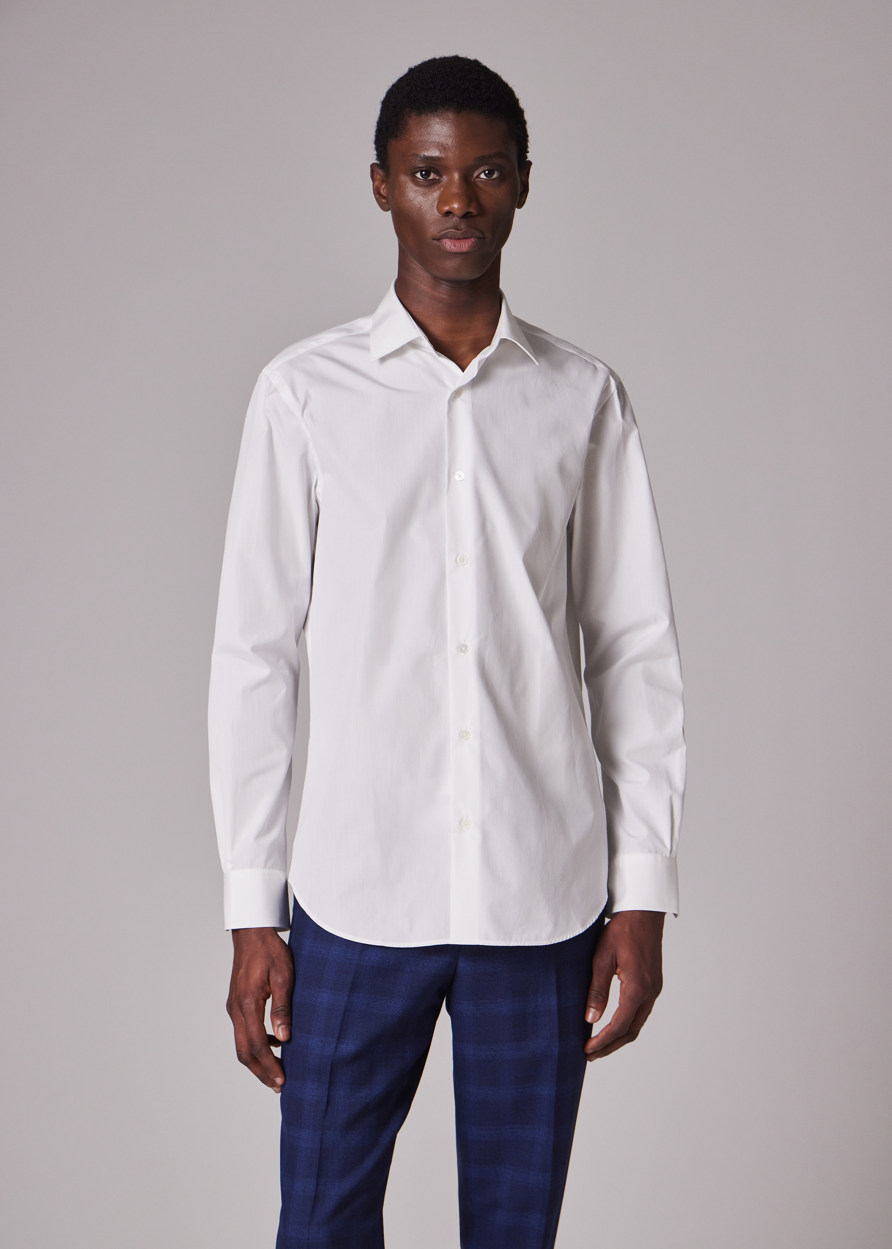 Tailored-Fit White End-On-End Cotton Shirt - 6