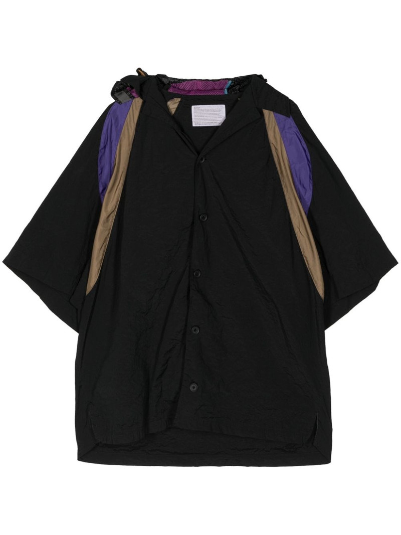 hood colour-block shirt 1