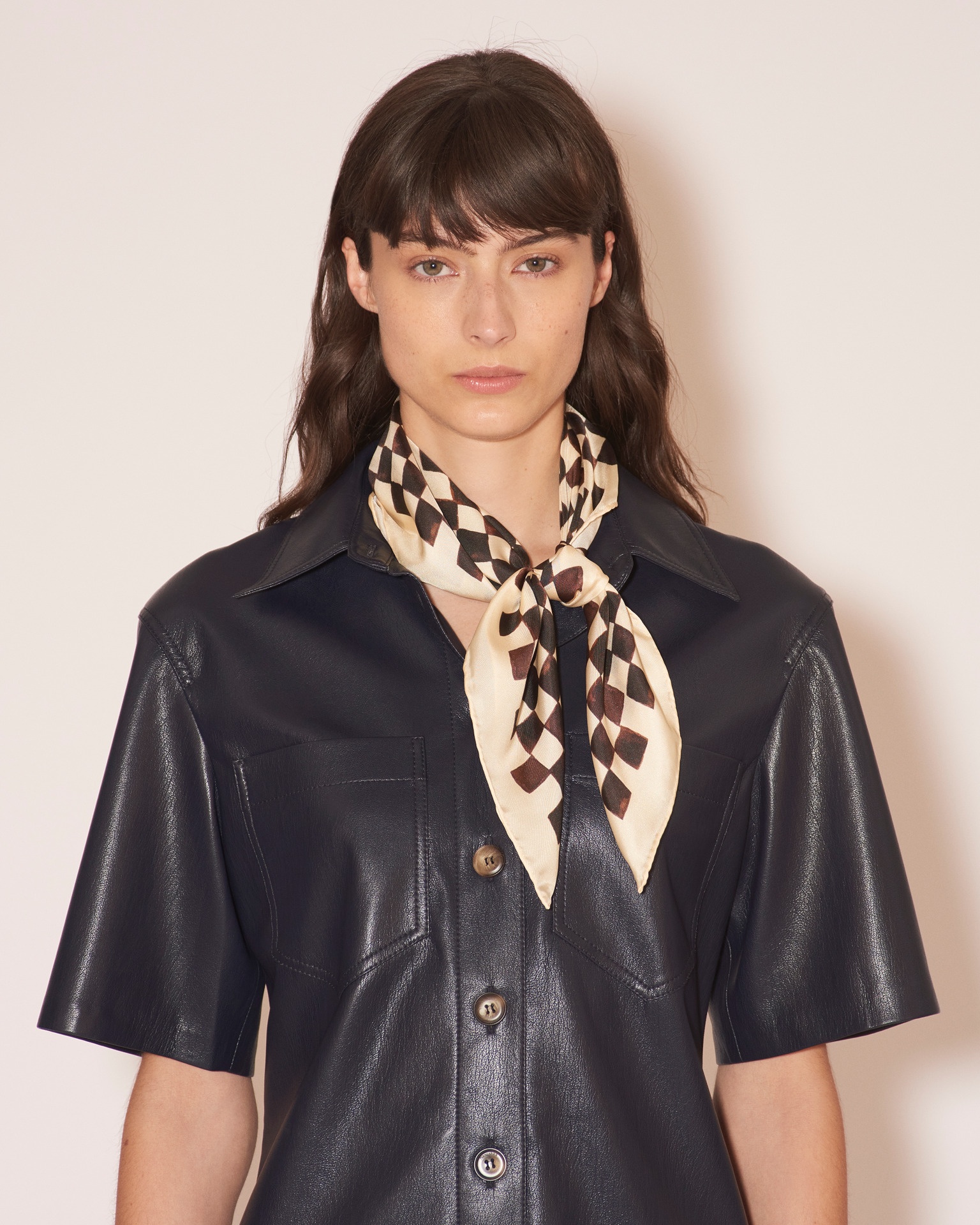 SHOUL - Silk printed scarf - Check Totem - 1