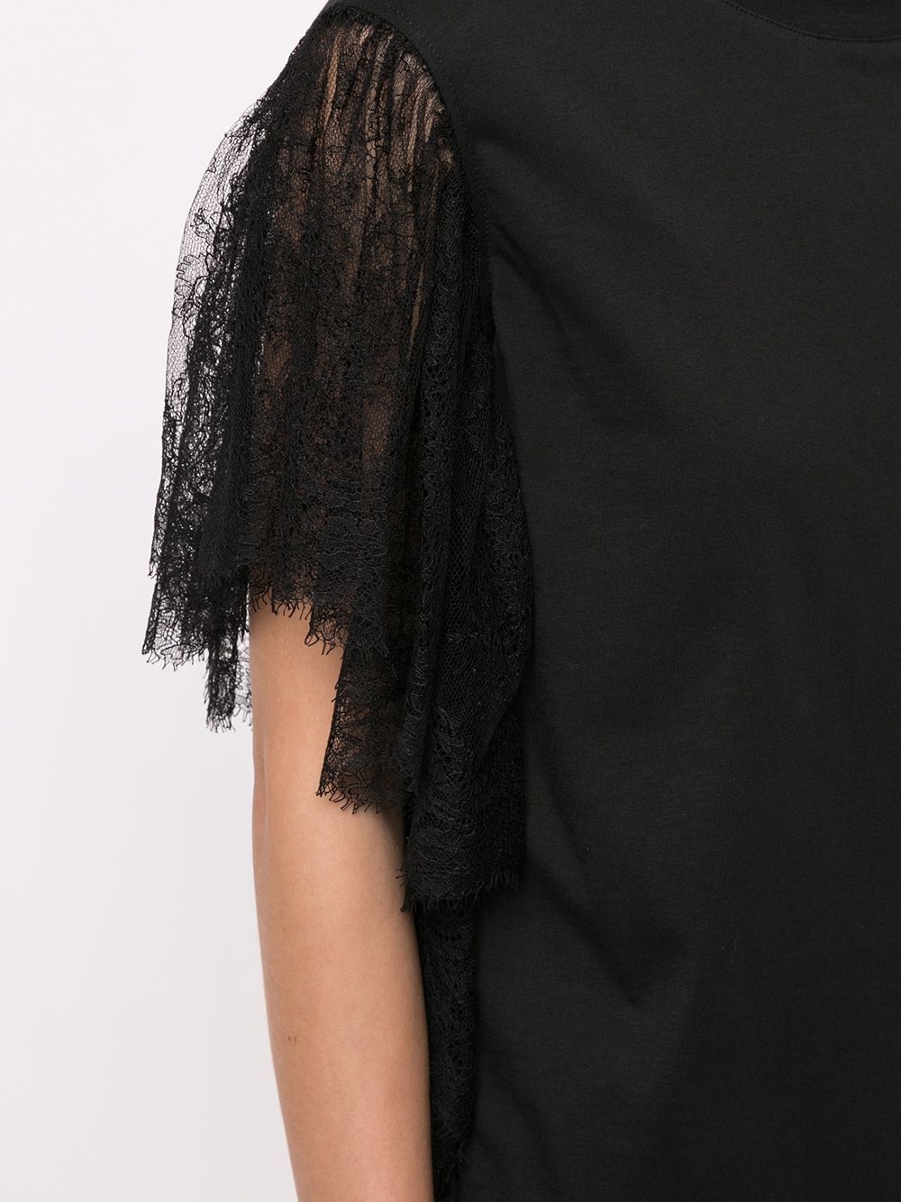 lace sleeves T-shirt - 5