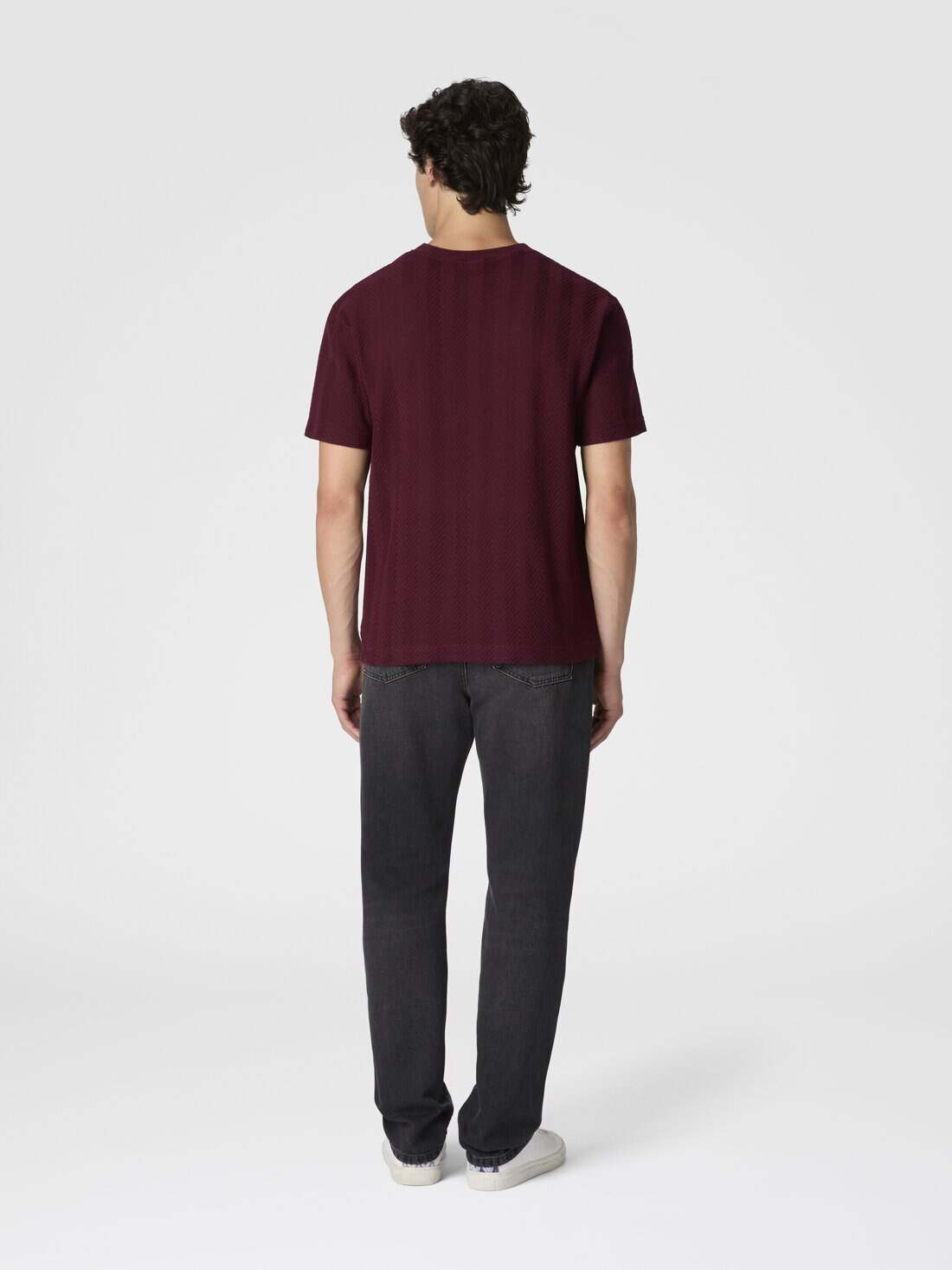 Crew Neck T-Shirt in Cotton-Viscose Raschel - 3