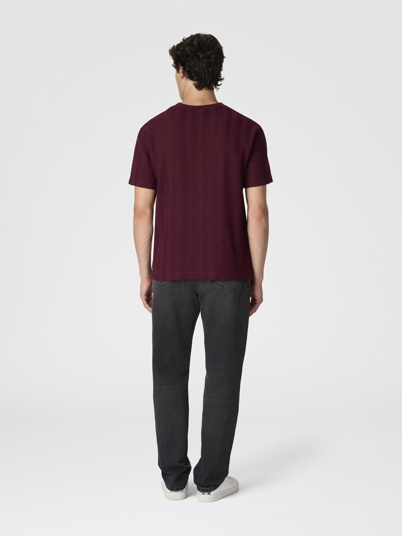 Crew Neck T-Shirt in Cotton-Viscose Raschel 3