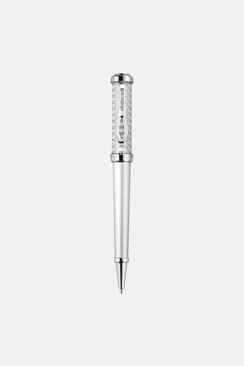Roberto Cavalli Ballpoint Snake Pen, Full Silver Tone 1