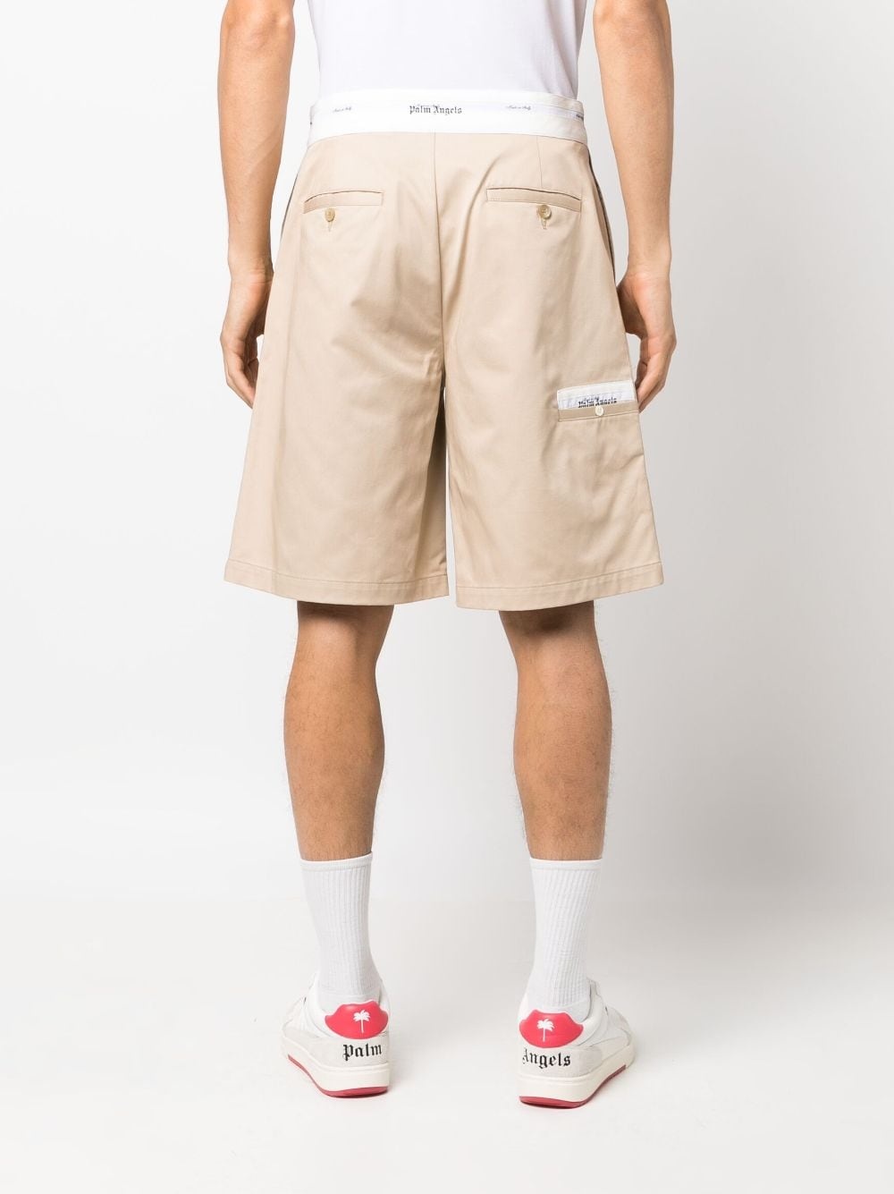 logo-waistband cotton Bermuda shorts - 4