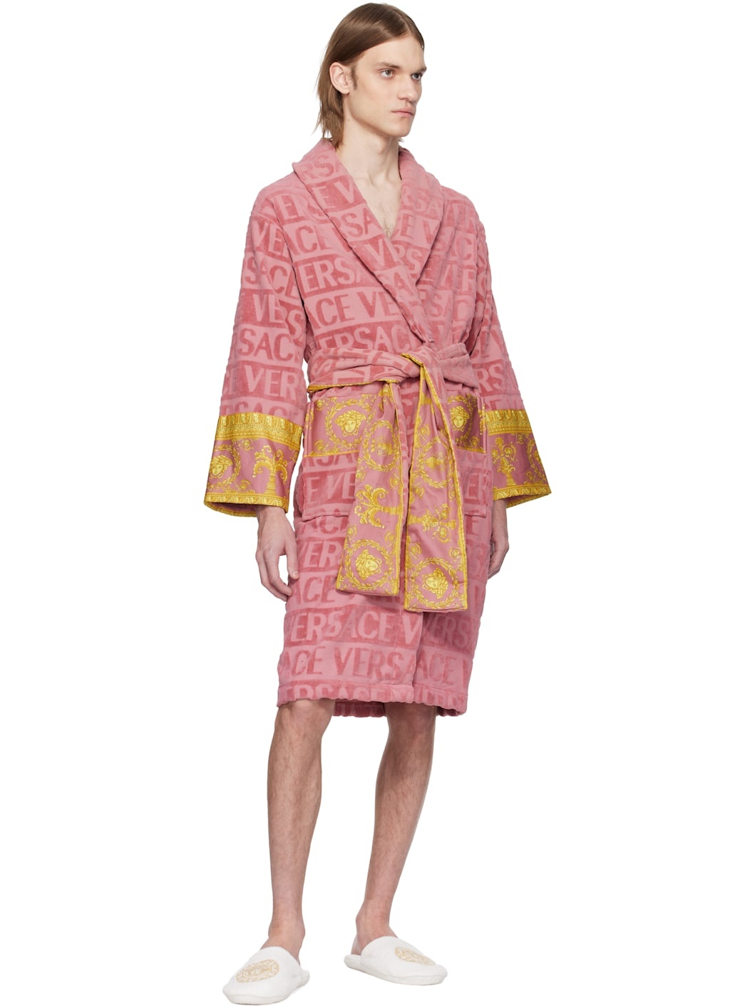 Pink 'I Heart Baroque' Bathrobe - 4