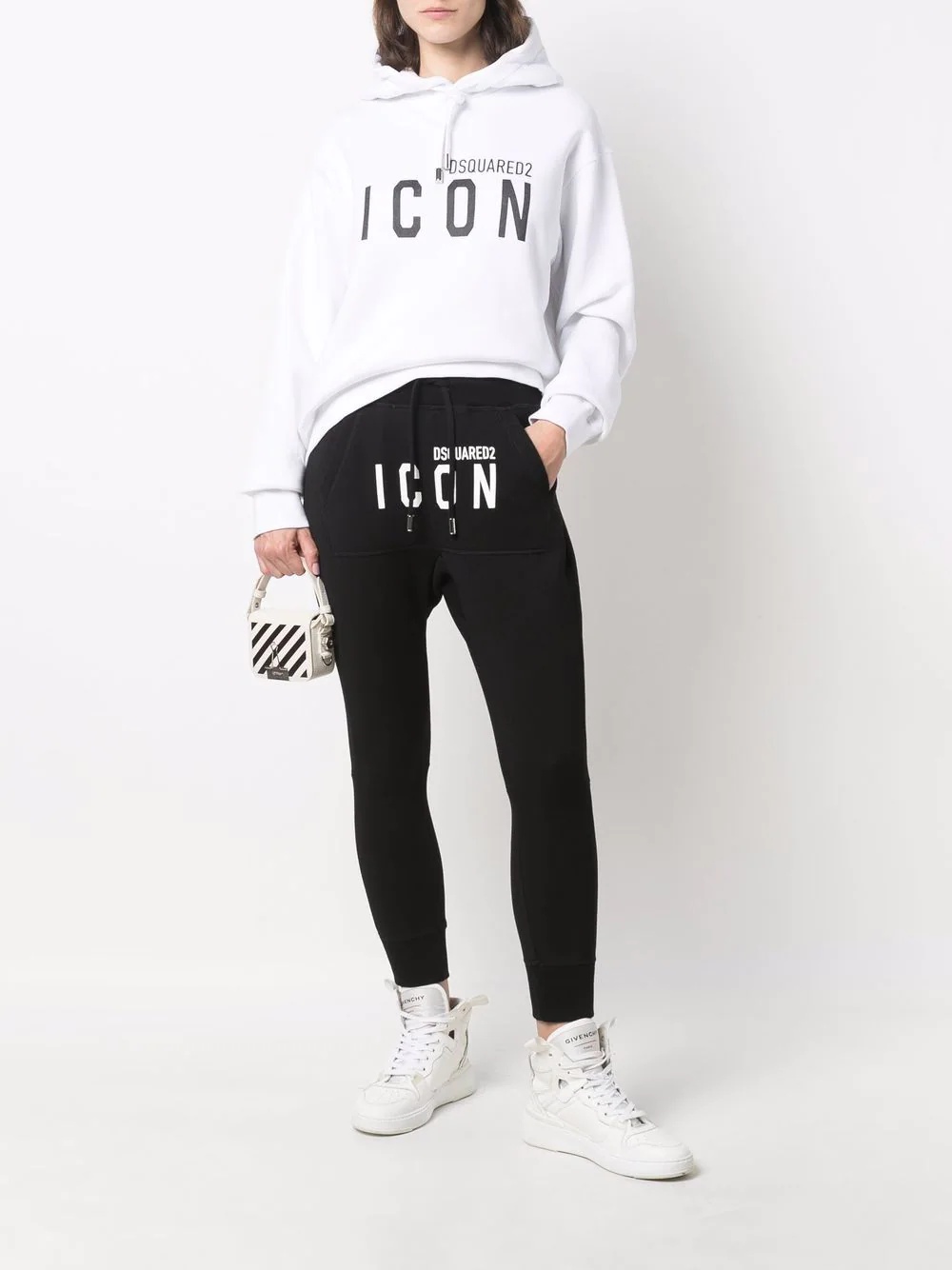 Icon-print cotton hoodie - 2