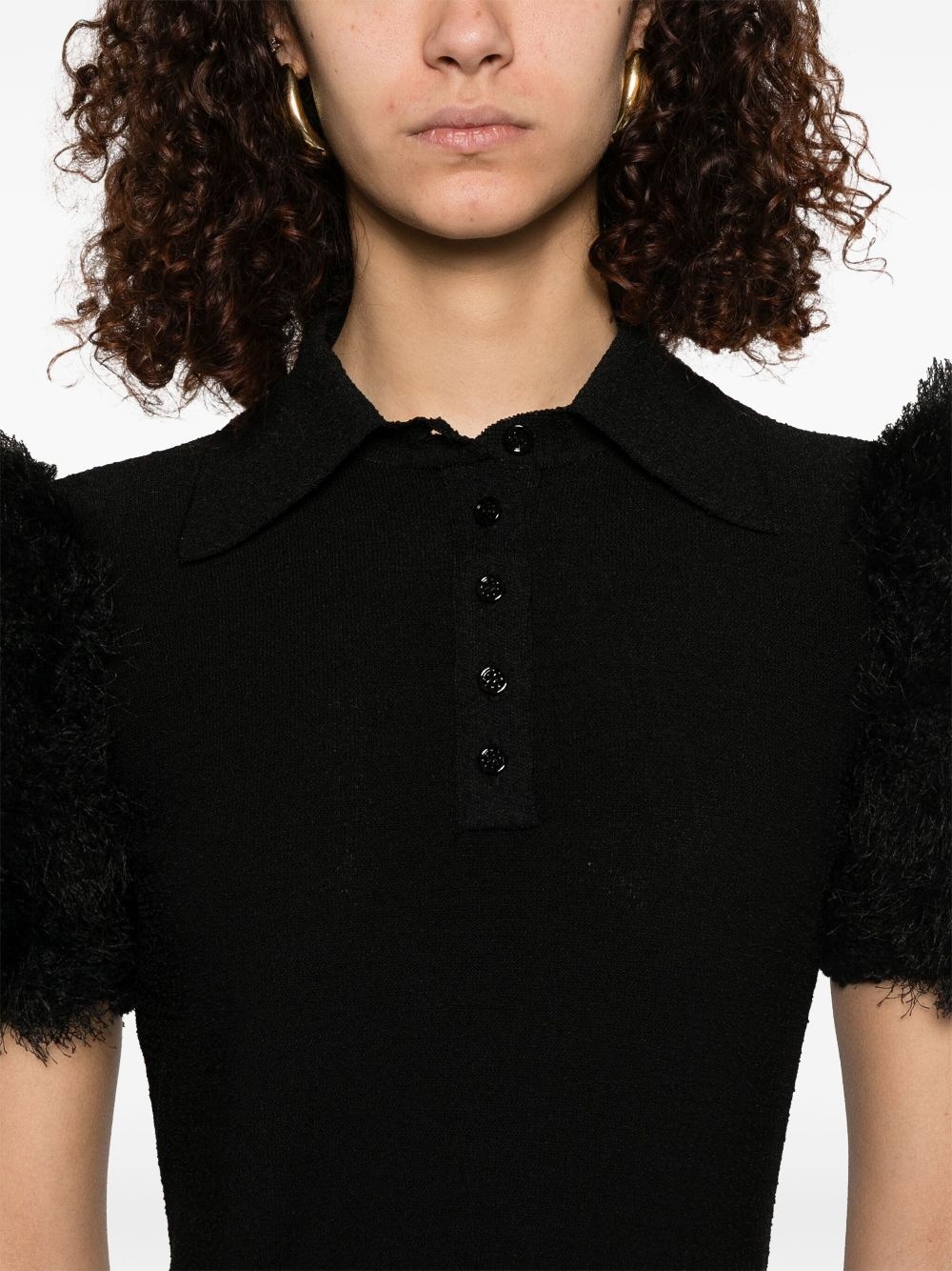 pompom-detail polo top - 5